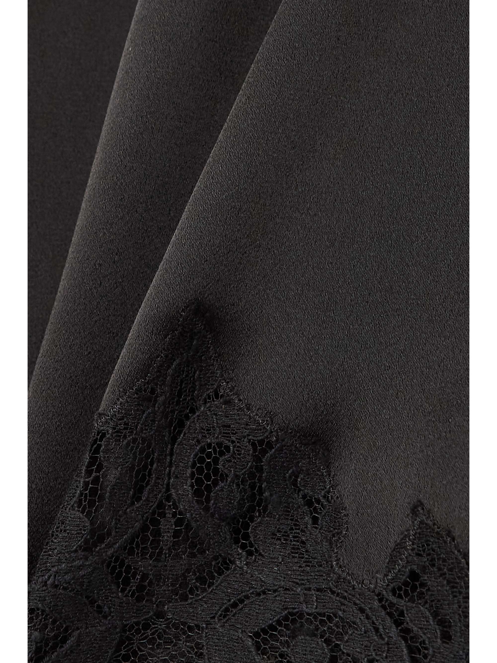 + NET SUSTAIN lace-trimmed satin skirt view