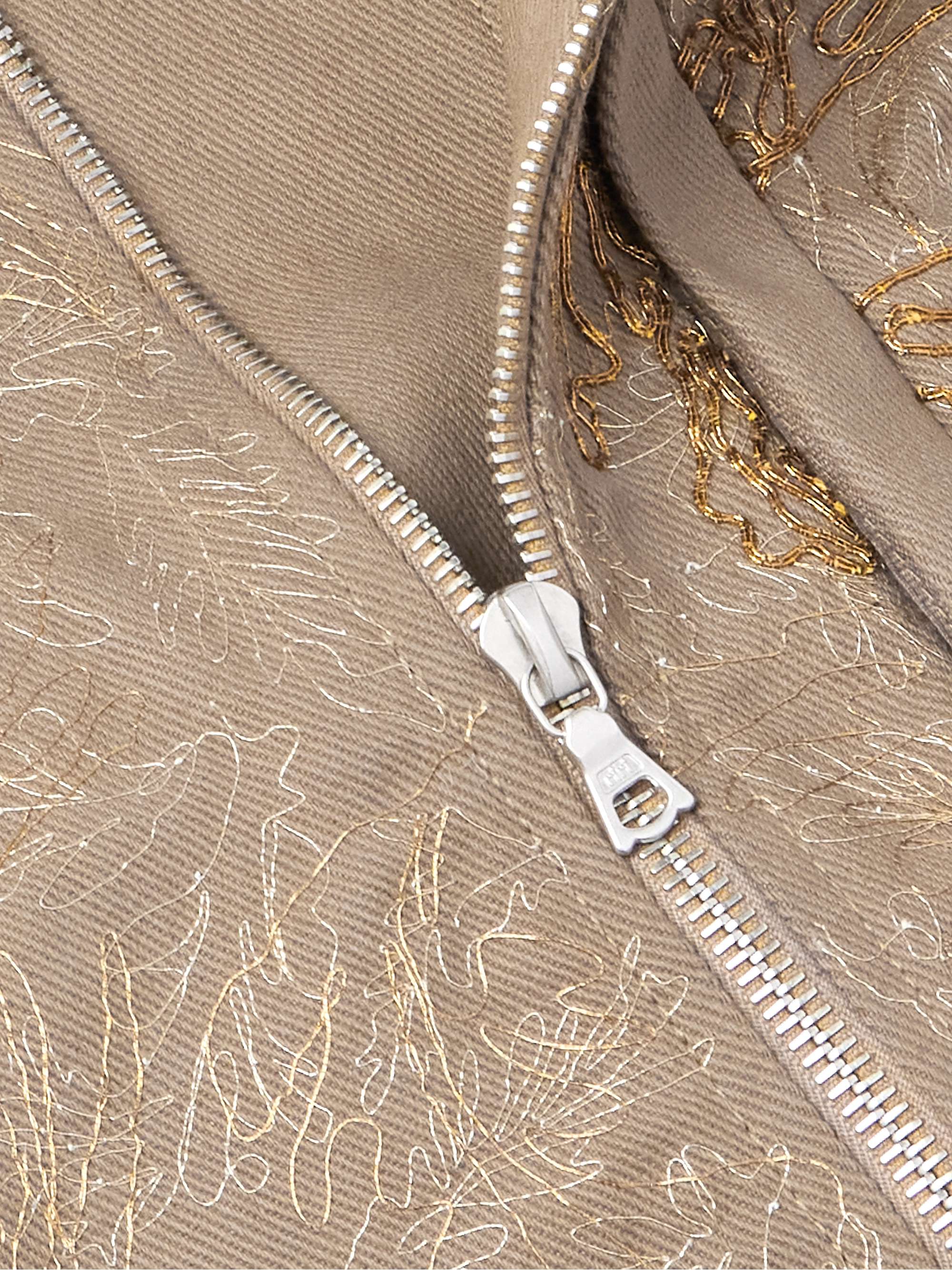 Metallic Embroidered Cotton-Twill Blouson Jacket view
