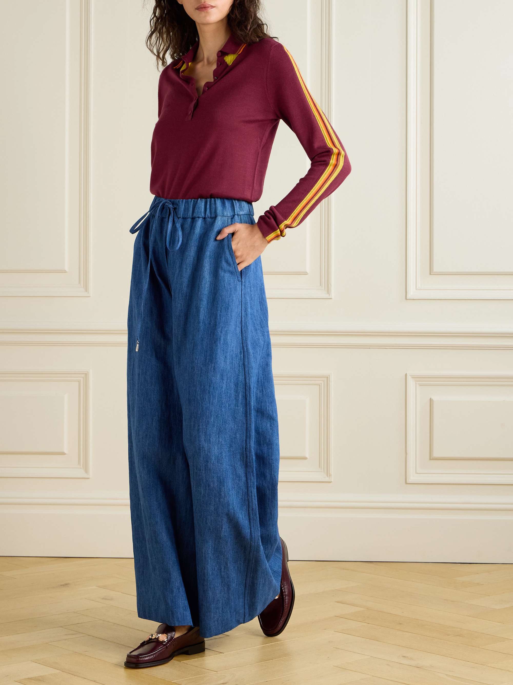 Zorya cashmere and silk-blend polo top view