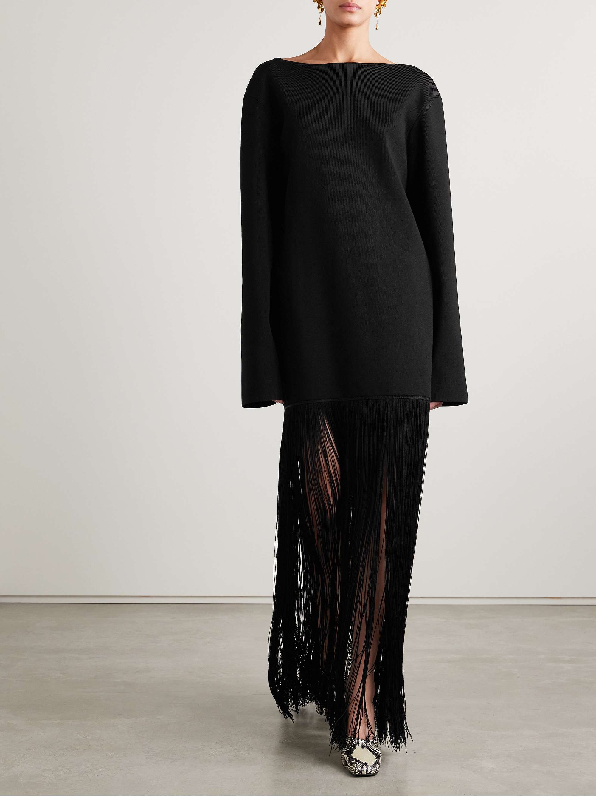 Paley fringed ribbed-knit gown view