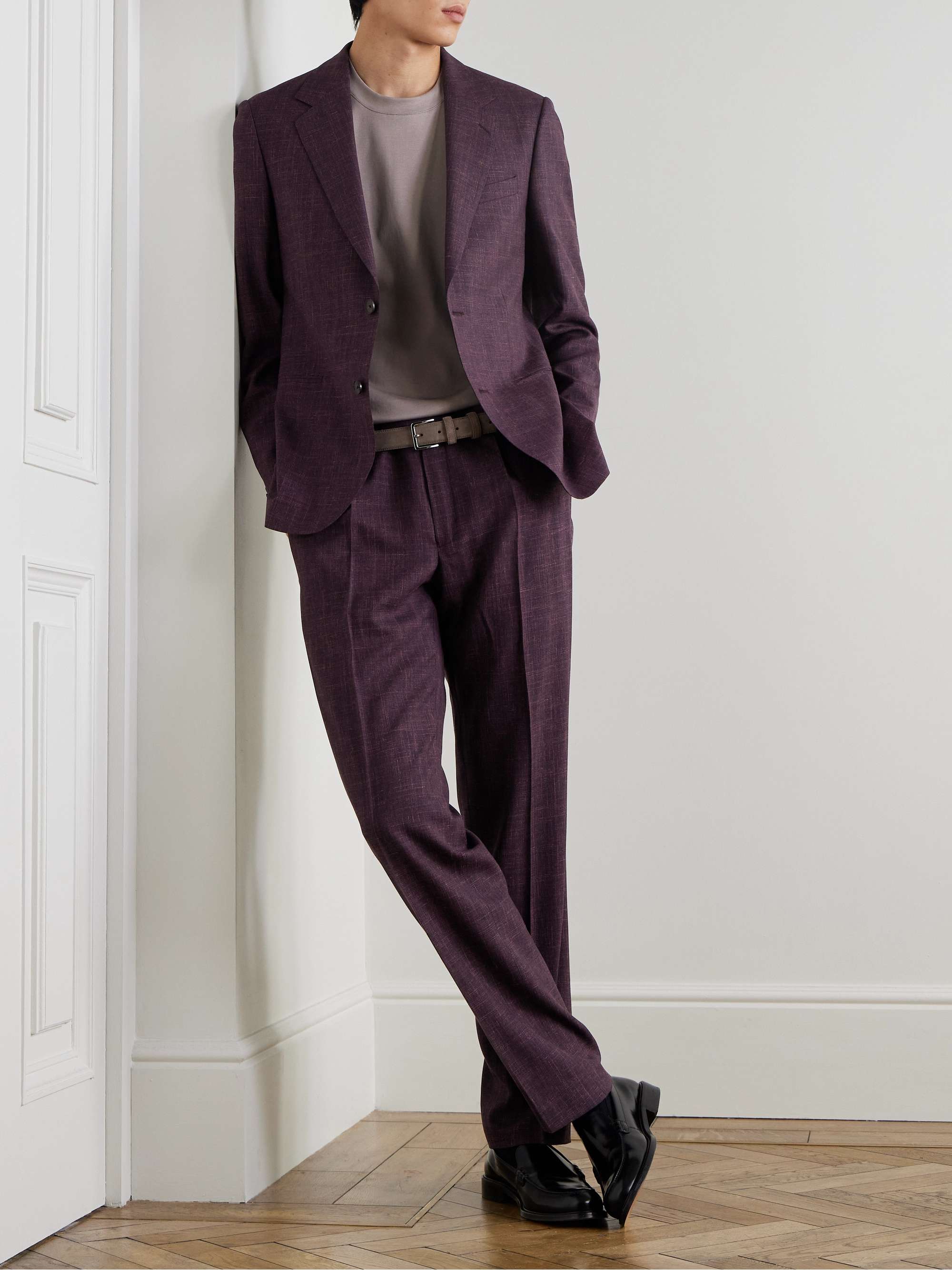 Slim-Fit Virgin Wool, Silk and Linen-Blend Suit Jacket view