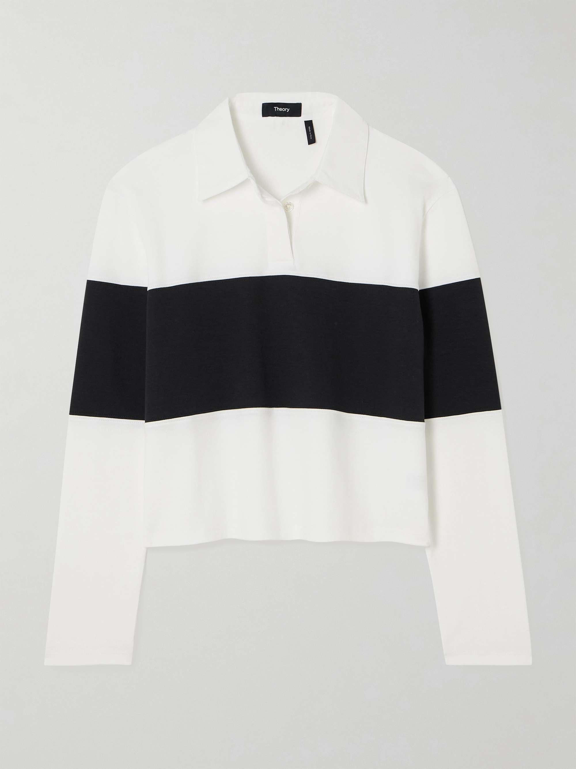 Clinton cropped striped Supima cotton shirt view