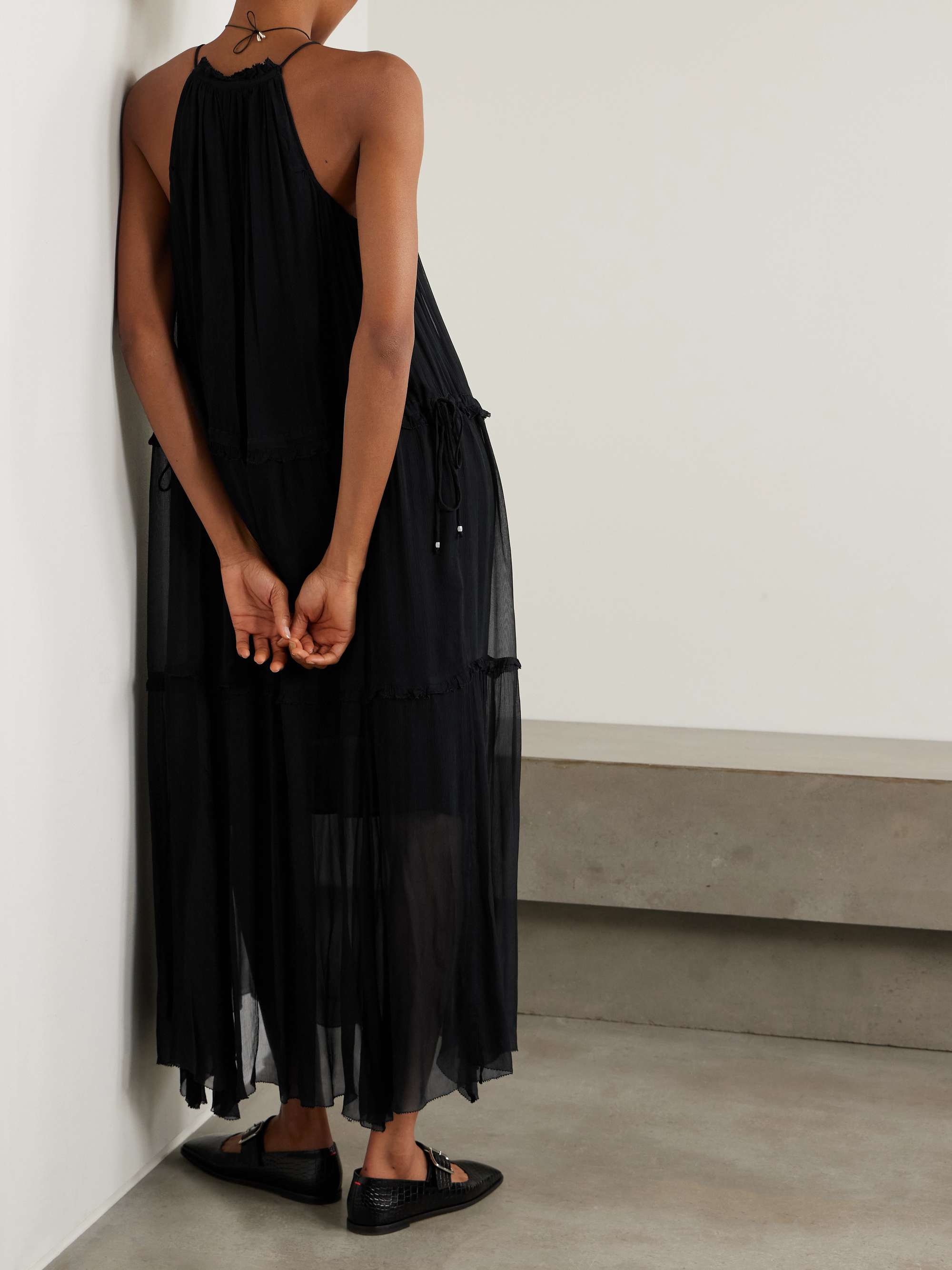 Alita ruffled tiered chiffon midi dress view