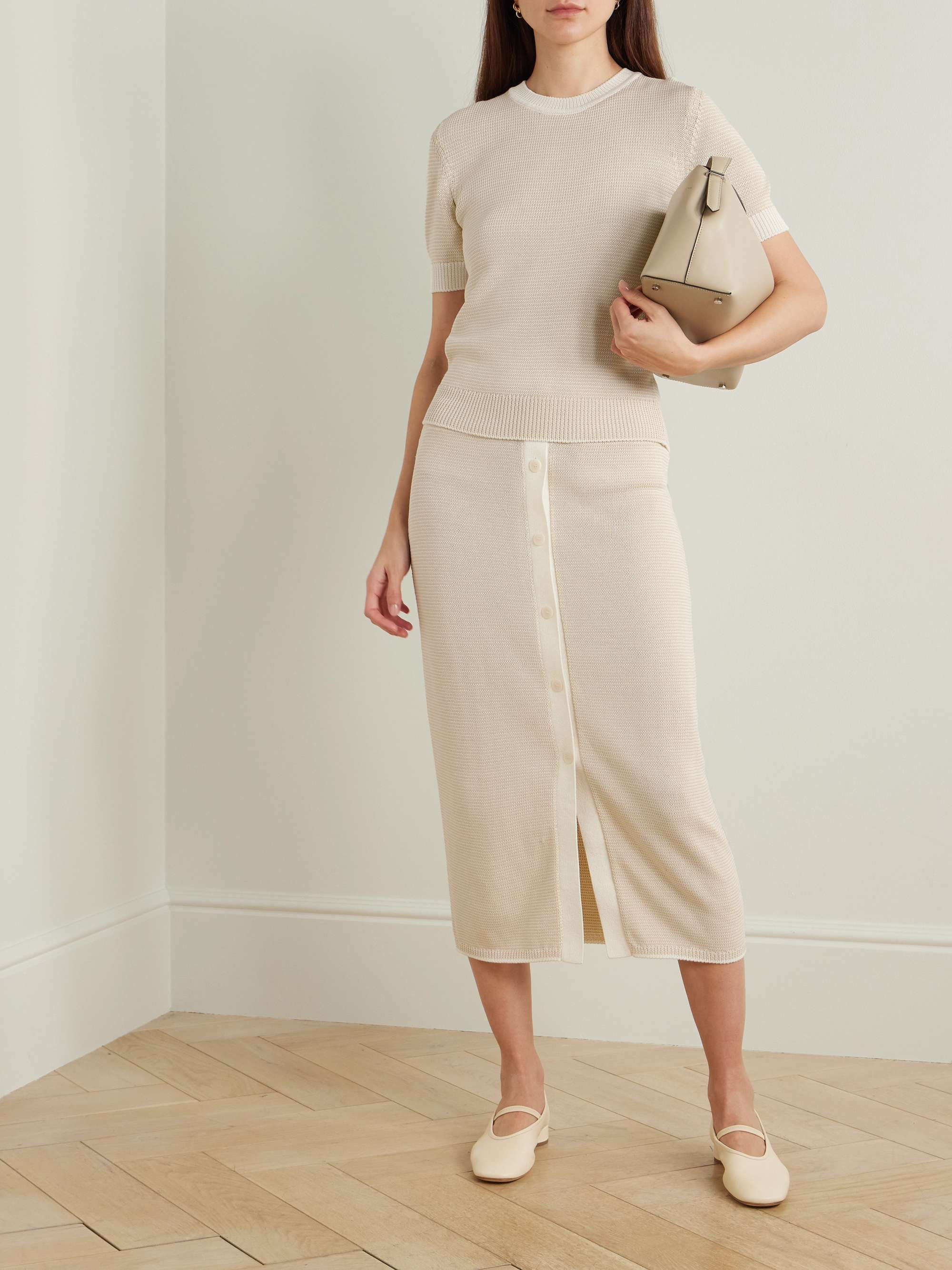 Cotton midi skirt view