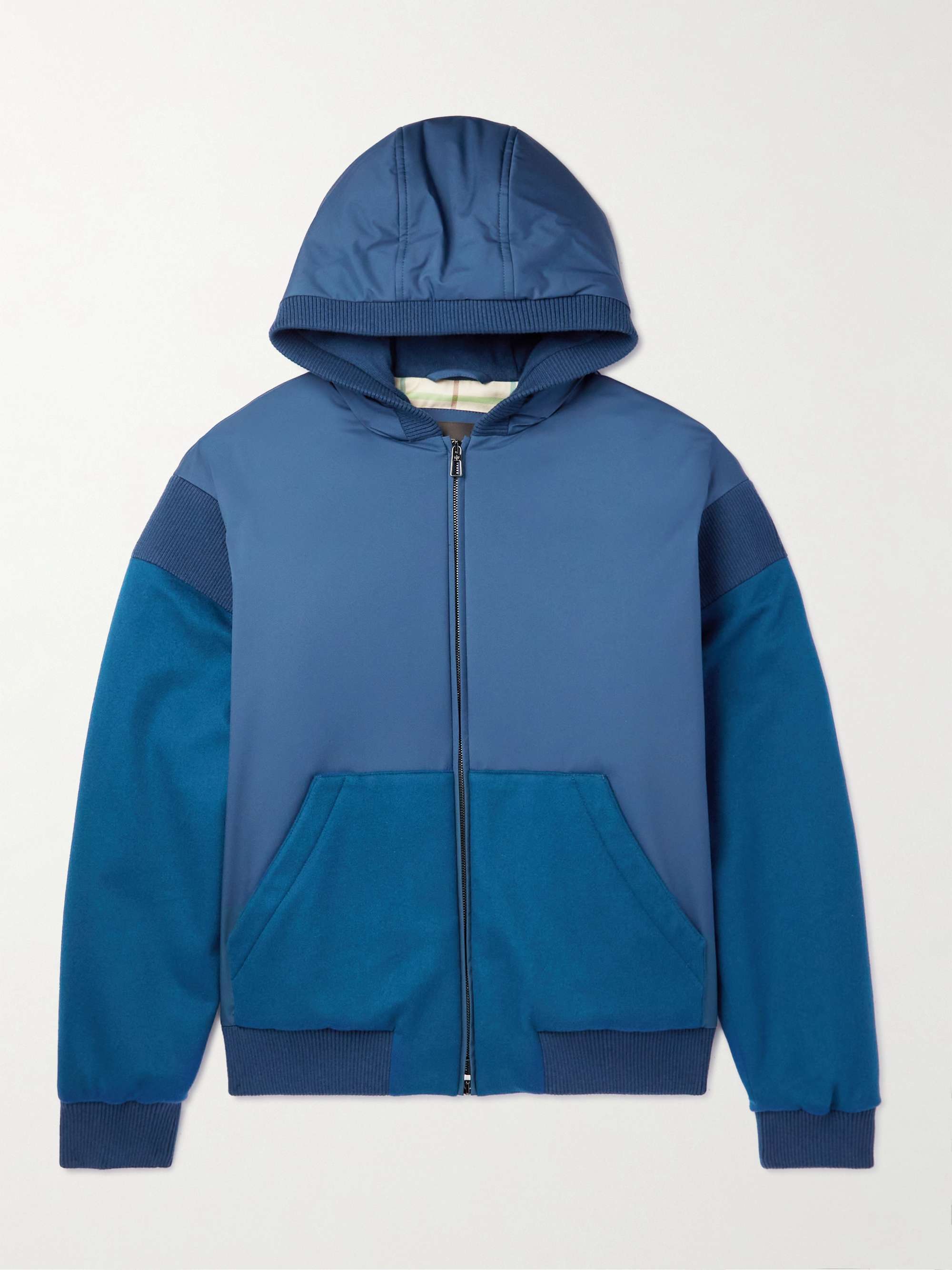 Wallace Panelled Storm System® Nylon and Cashmere Hooded Bomber Jacket view