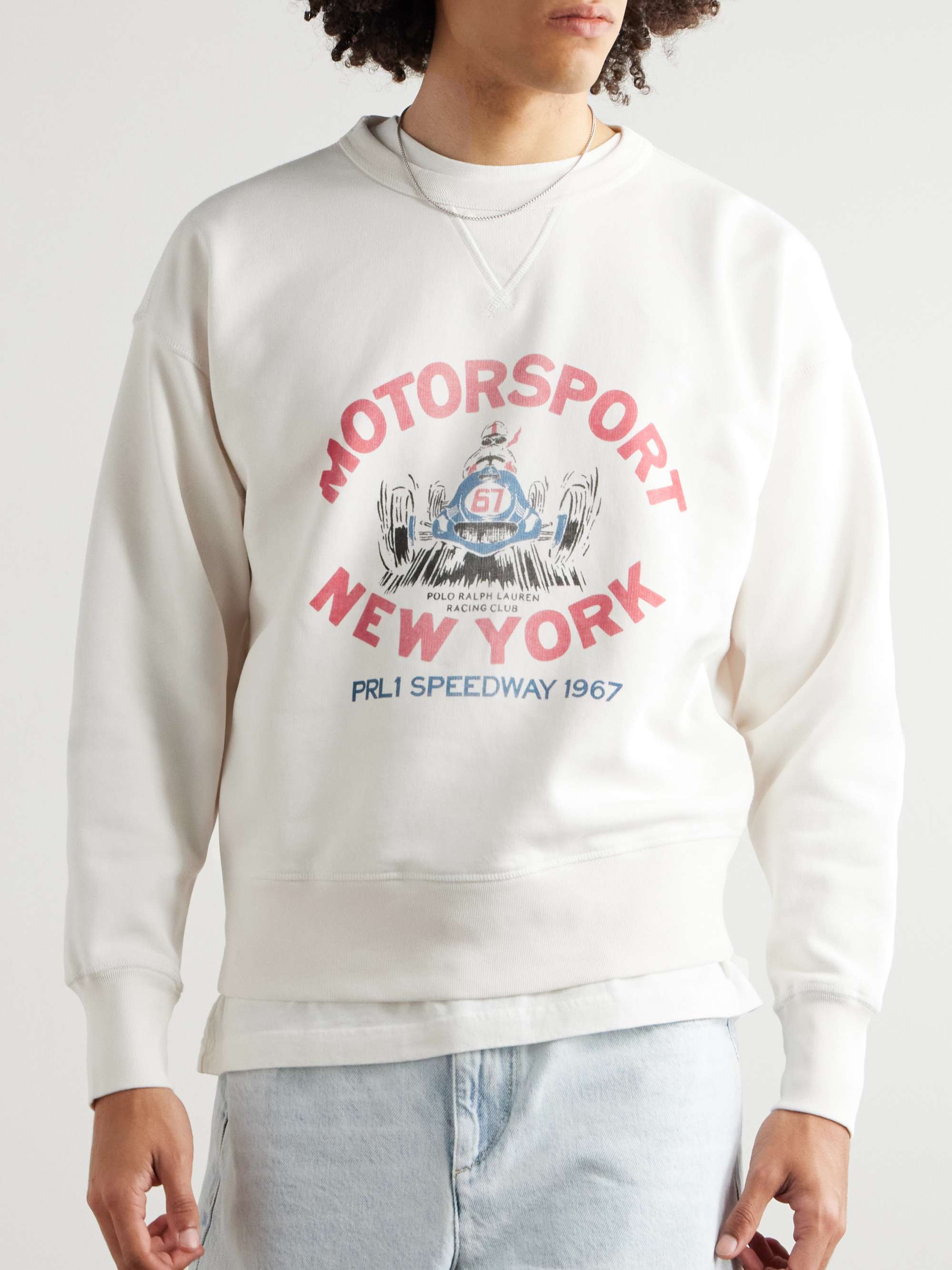 Printed Cotton-Blend Jersey Sweatshirt view