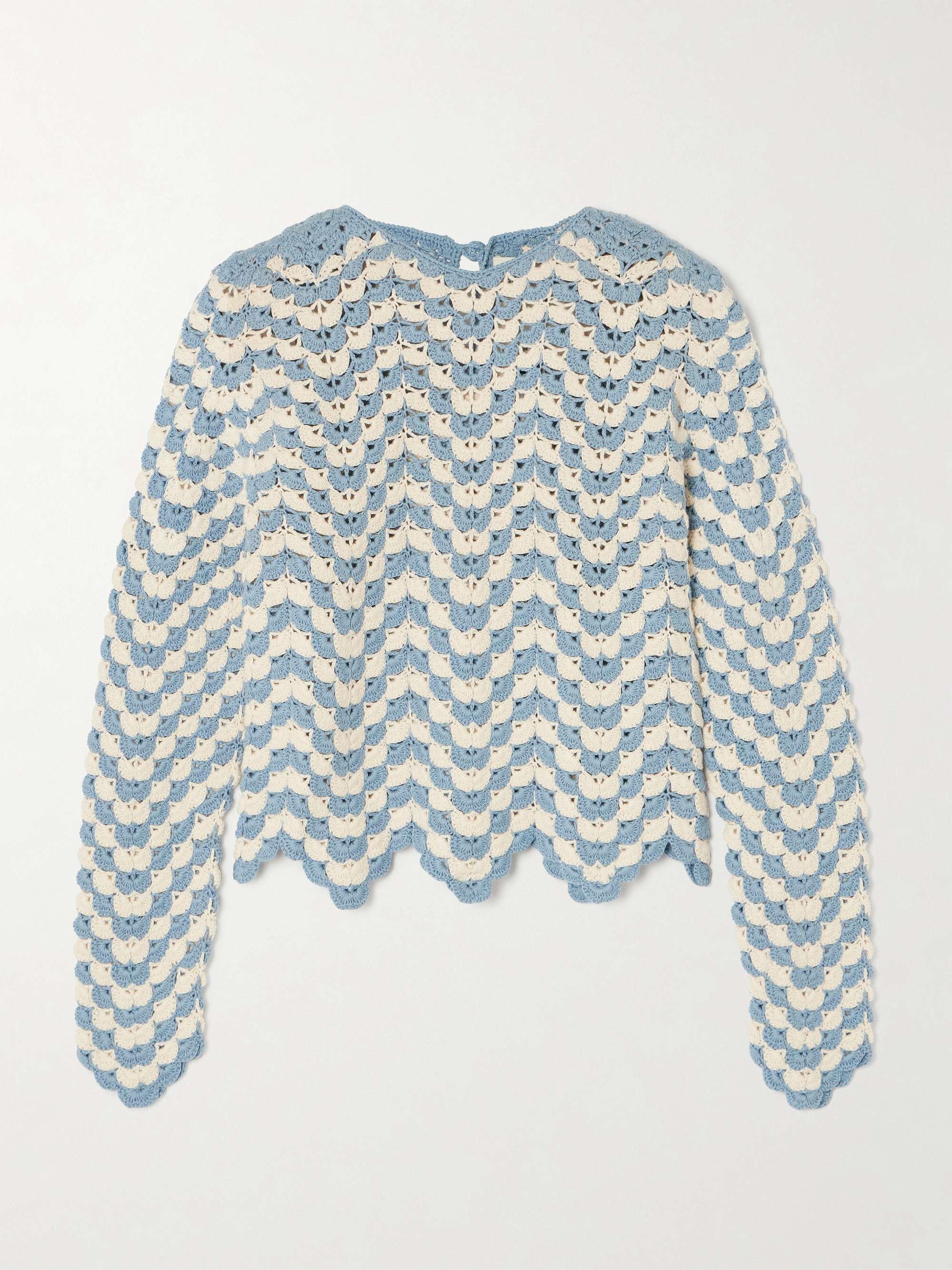 Cayo cropped crocheted cotton top view