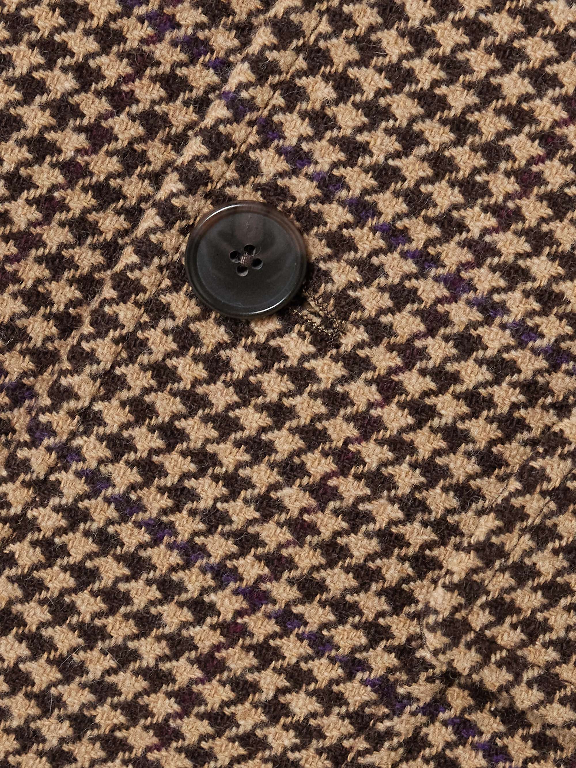 Velvet-trimmed houndstooth tweed blazer view