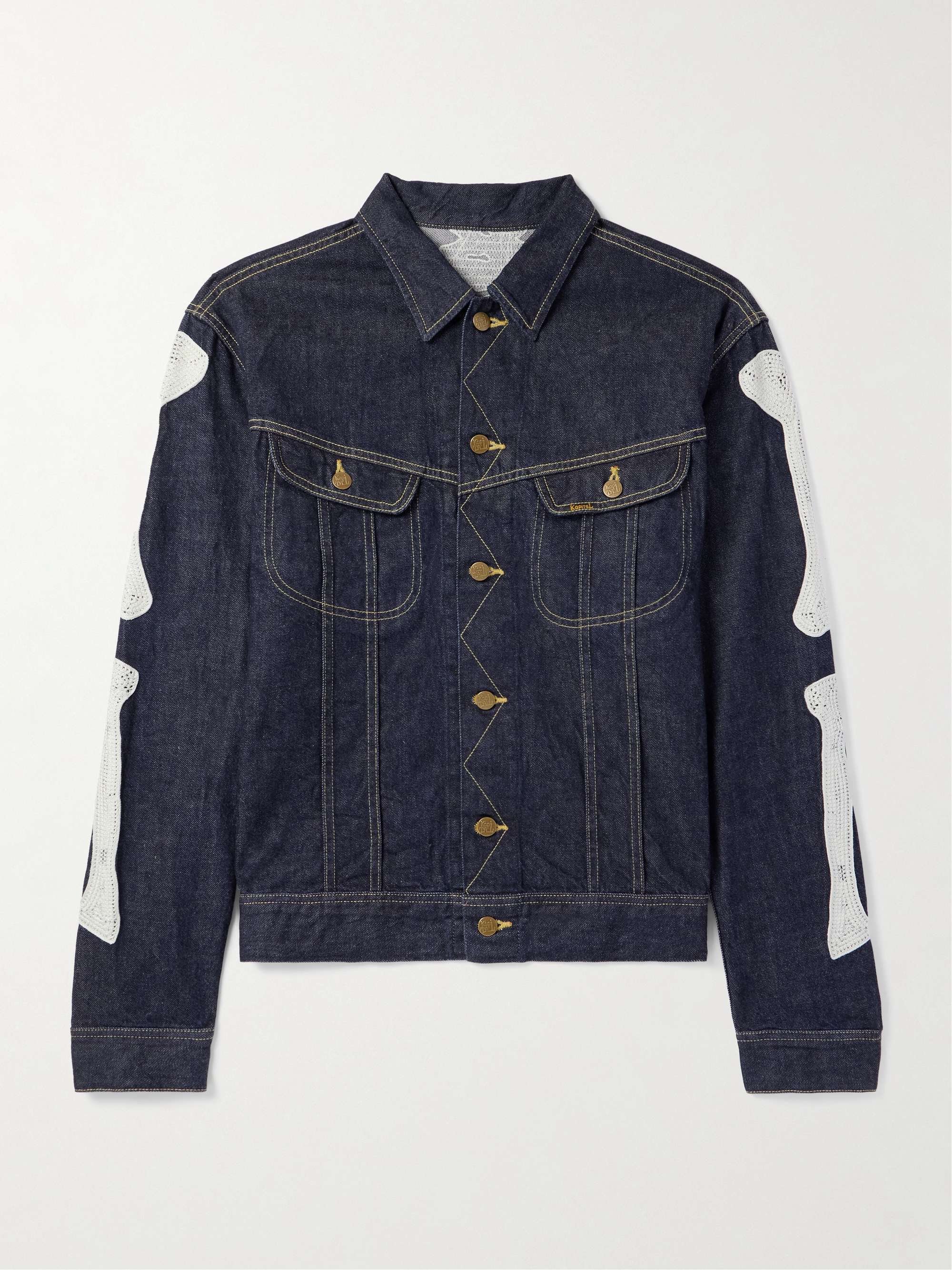 Crochet-Trimmed Denim Jacket view