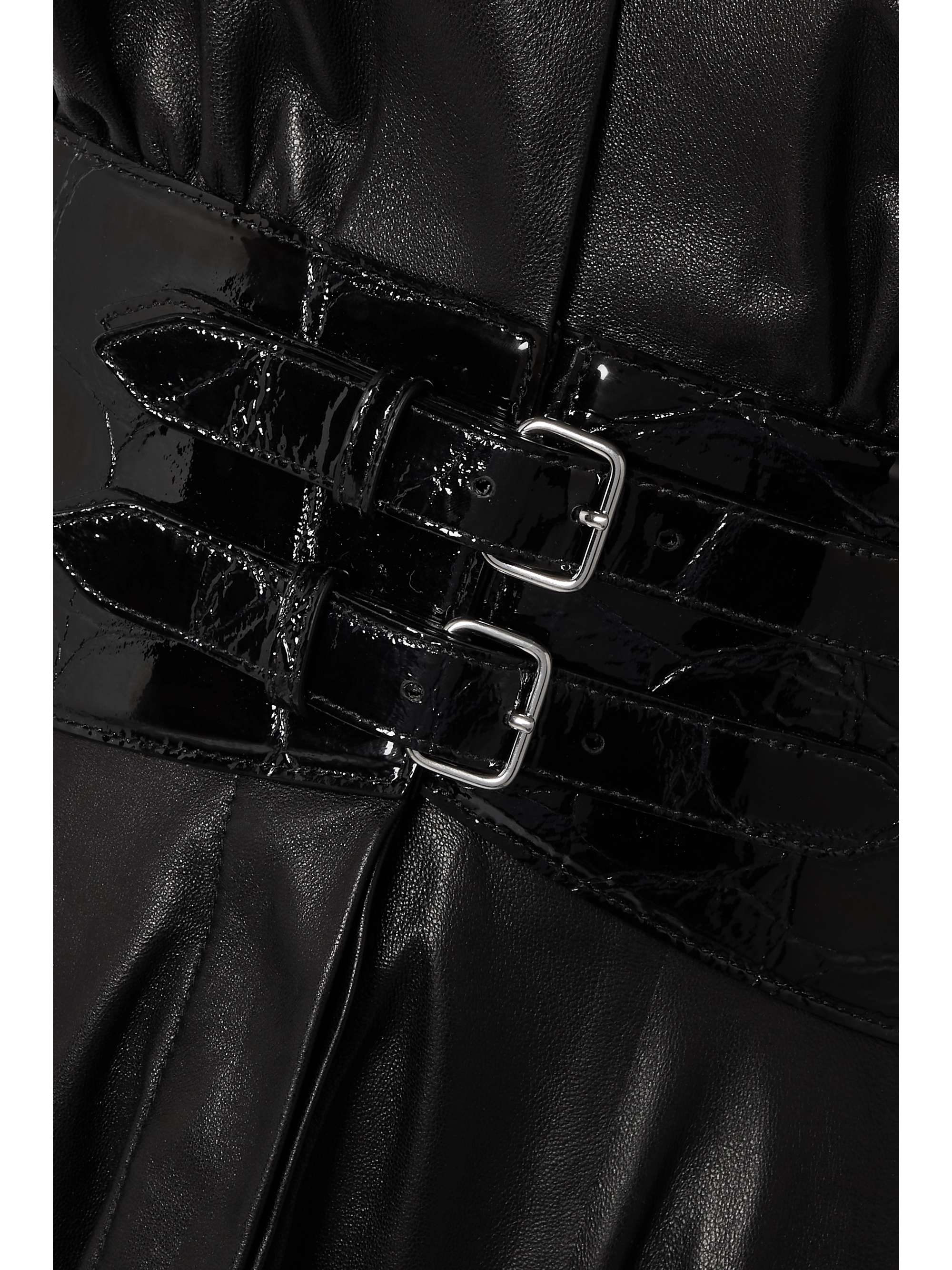 Archetypes belted leather midi dress view
