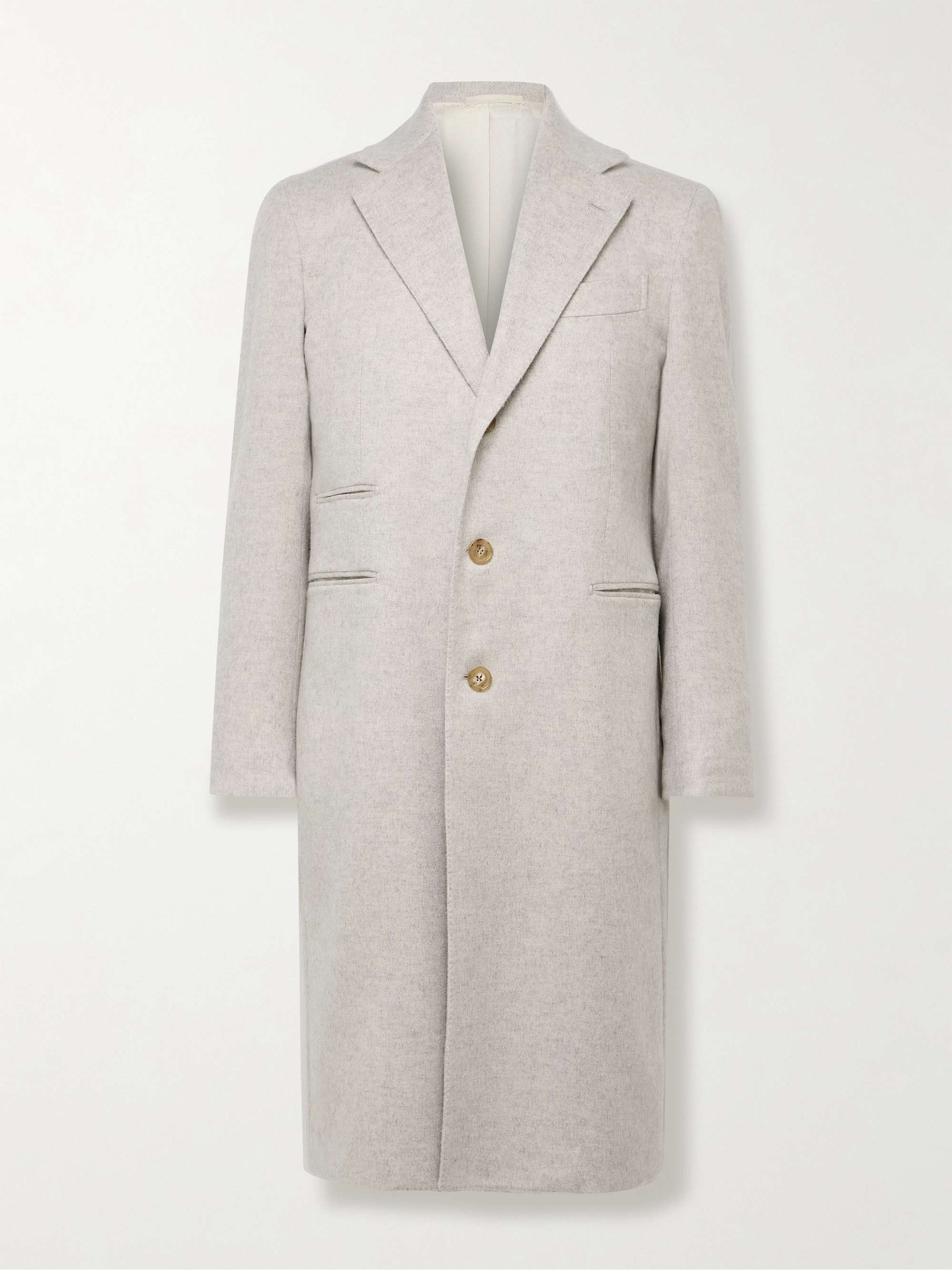 Herringbone Virgin Wool and Cashmere-Blend Overcoat view