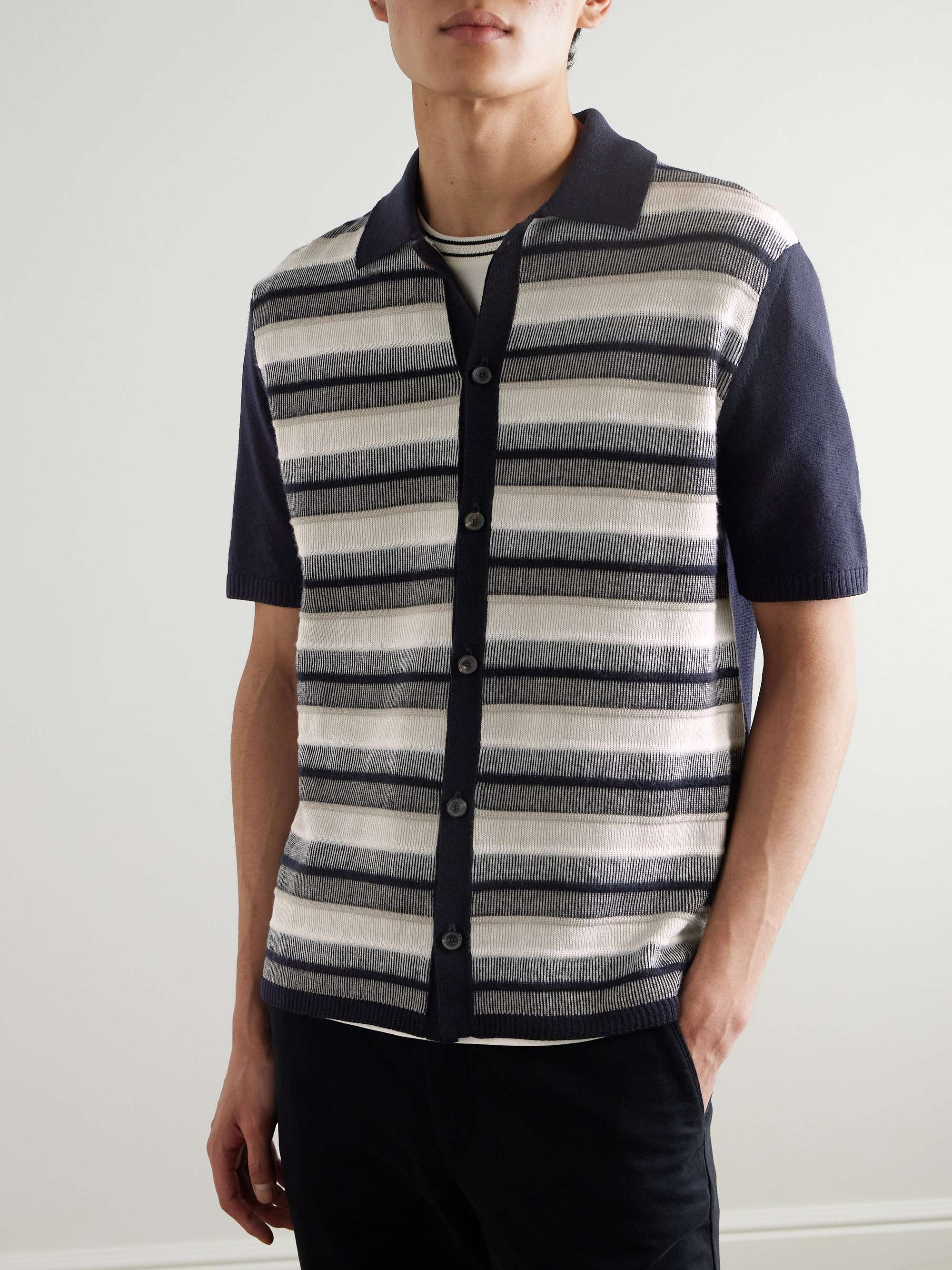 Jude Striped Merino Wool Shirt view