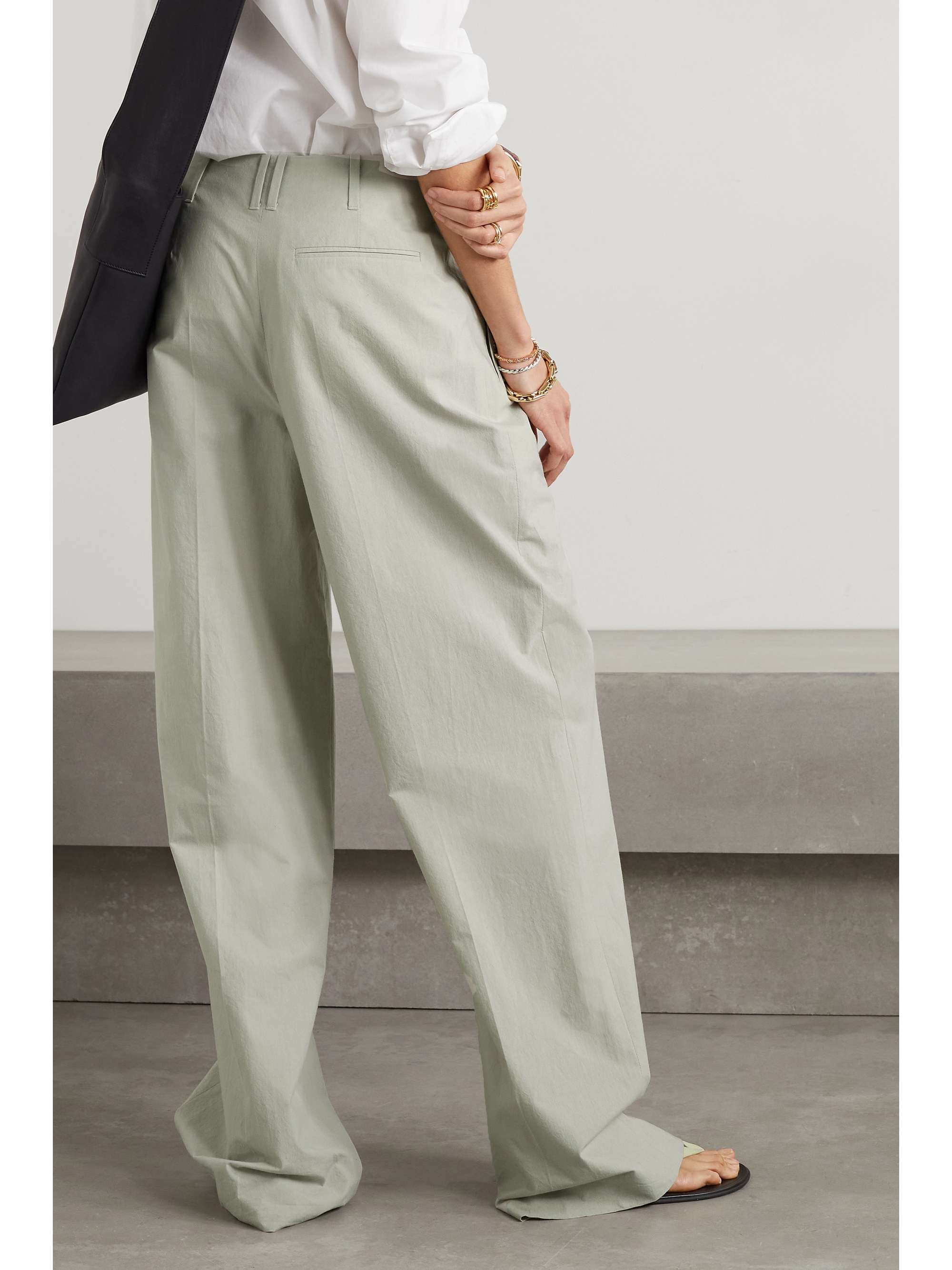 Gaugin pleated cotton-poplin wide-leg pants view