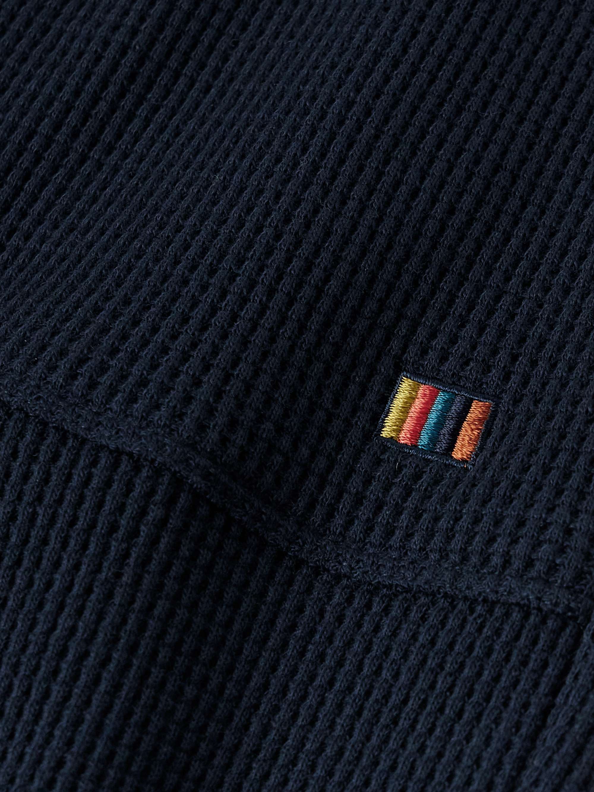 Tapered Logo-Embroidered Waffle-Knit Cotton-Blend Sweatpants view