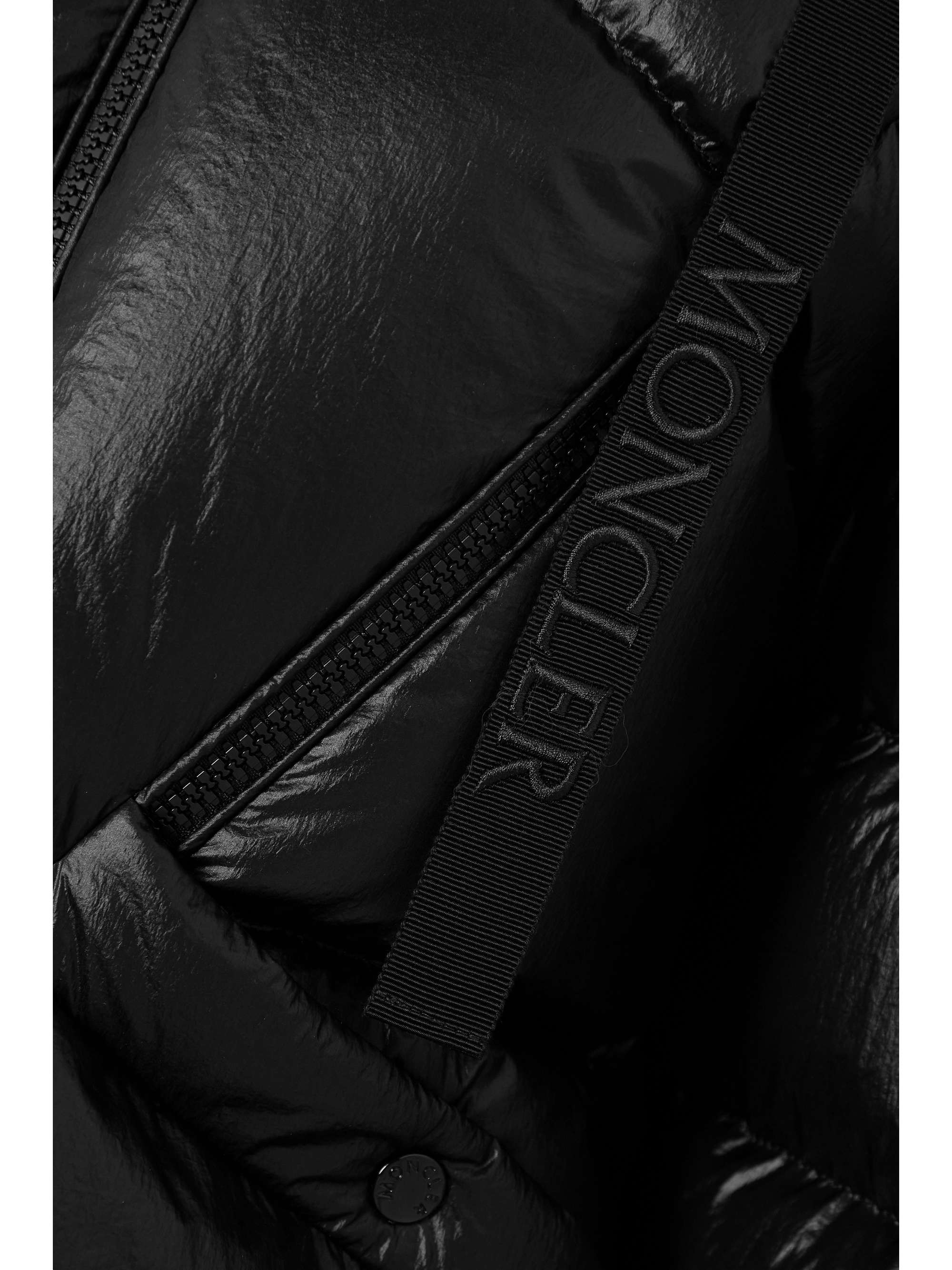 Seine hooded quilted padded glossed-shell down jacket view