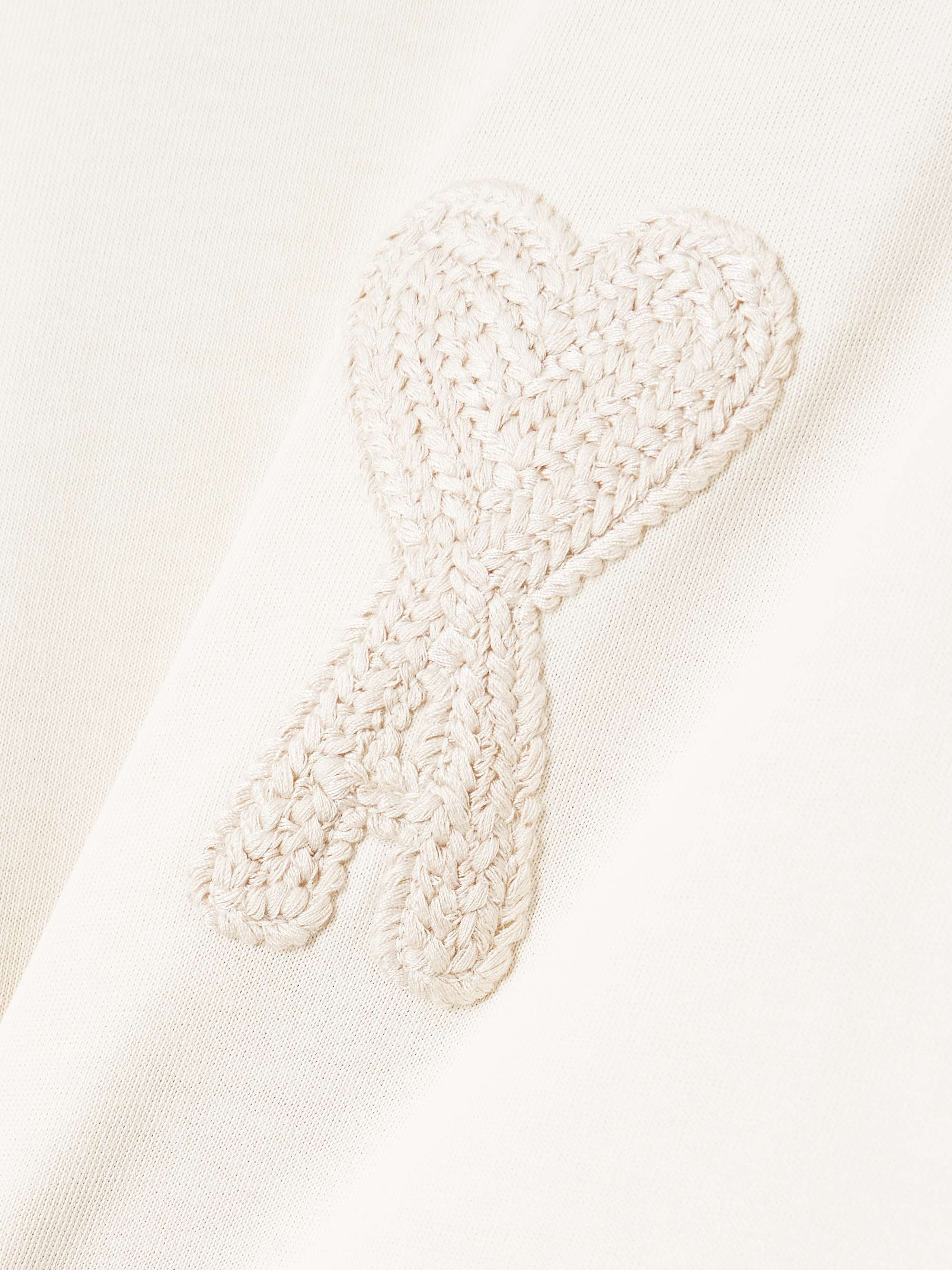 Embroidered organic cotton-jersey T-shirt view