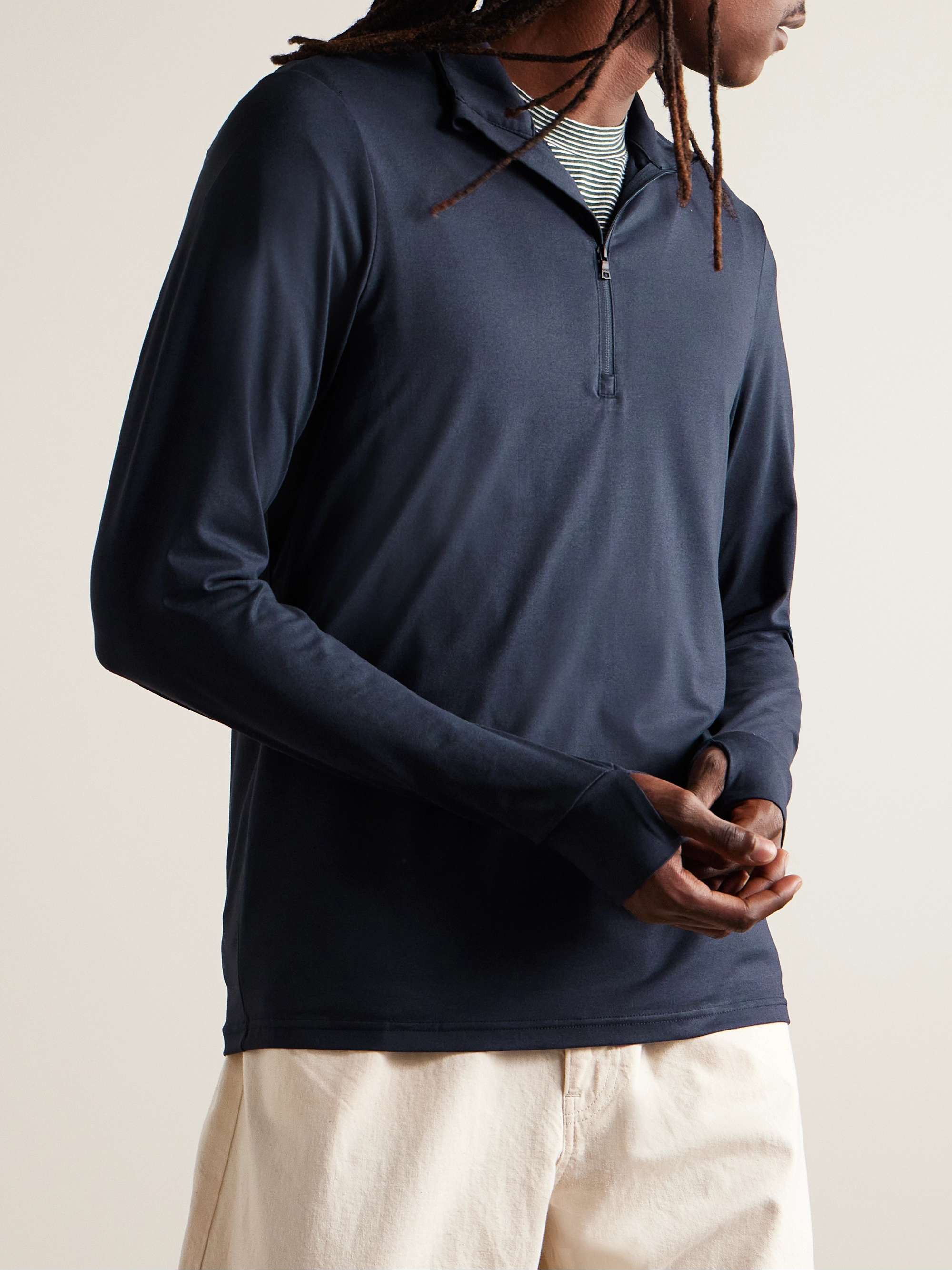 Everyday Stretch-Jersey Half-Zip Top view