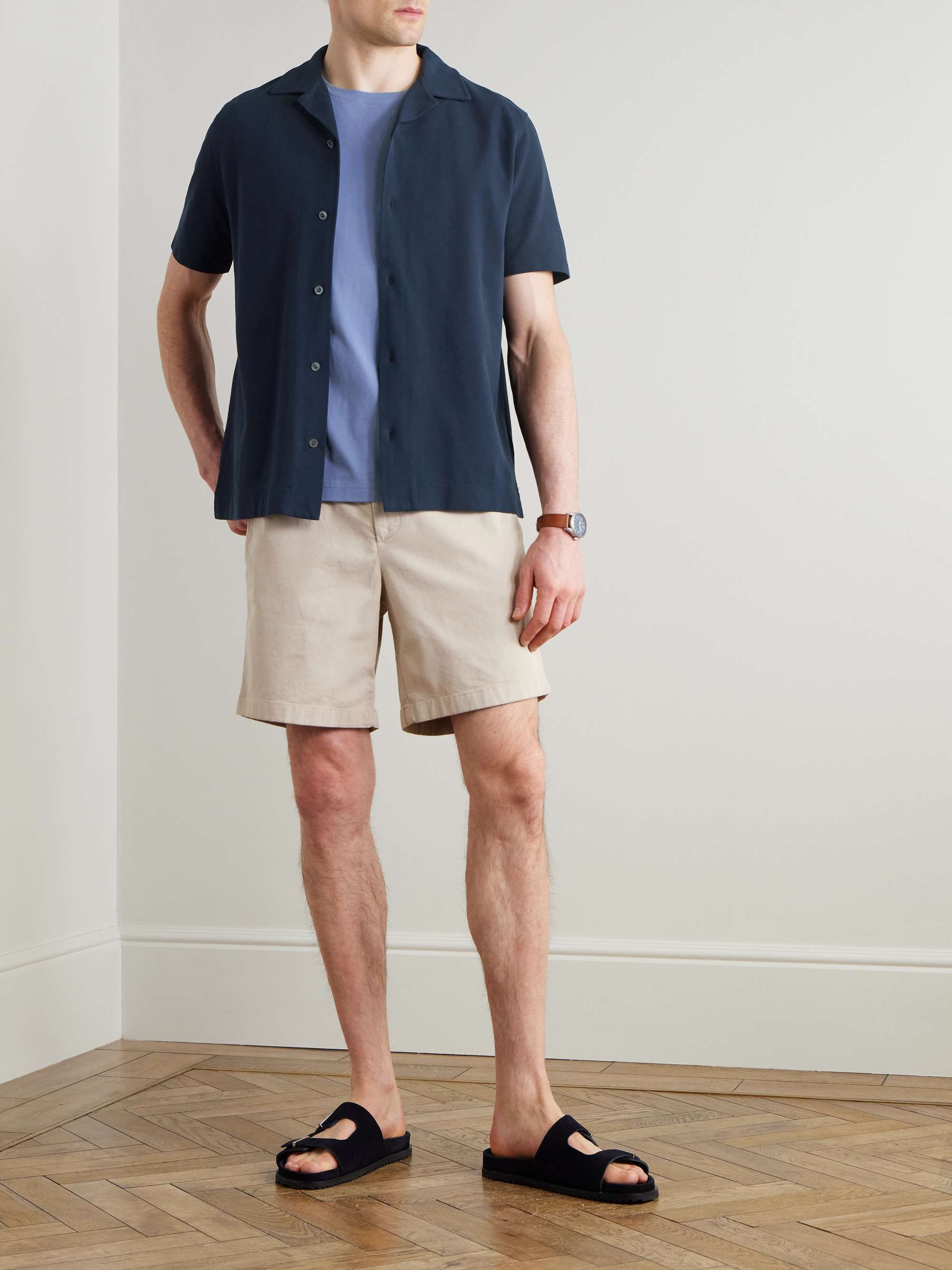 Camp-Collar Cotton-Piqué Shirt view