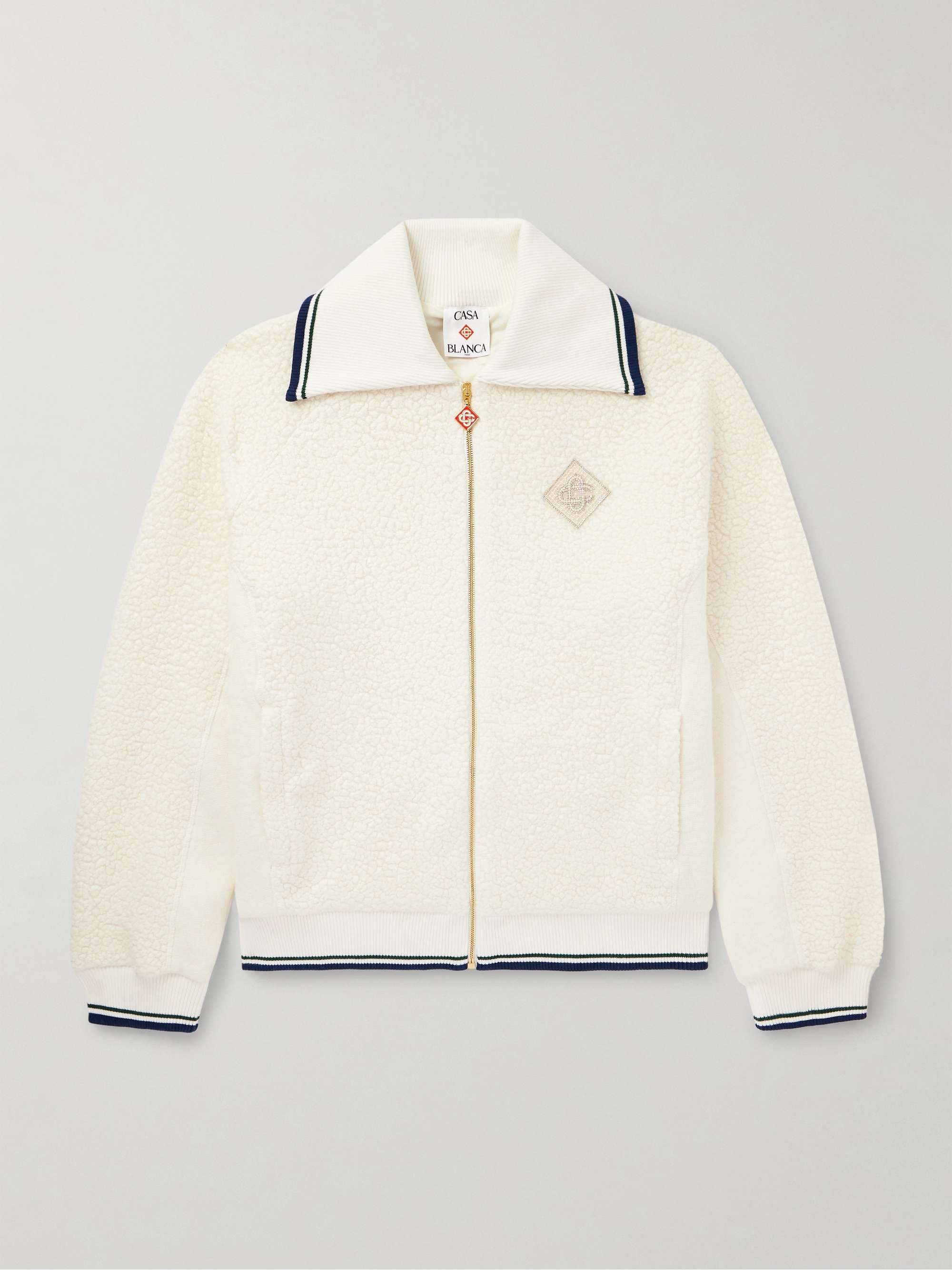 Logo-Embellished Fleece Zip-Up Sweatshirt view