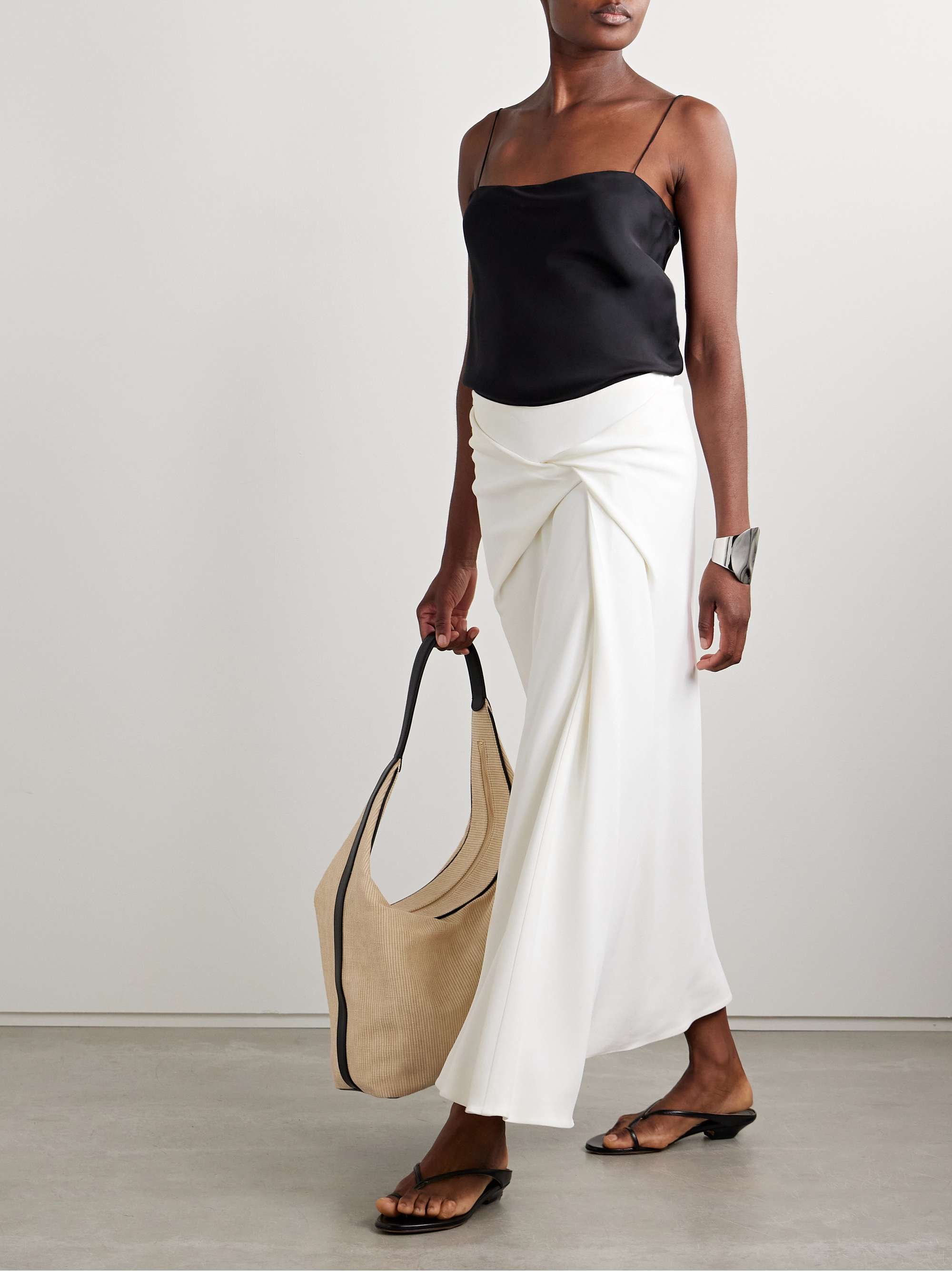 Twisted stretch-crepe midi skirt view