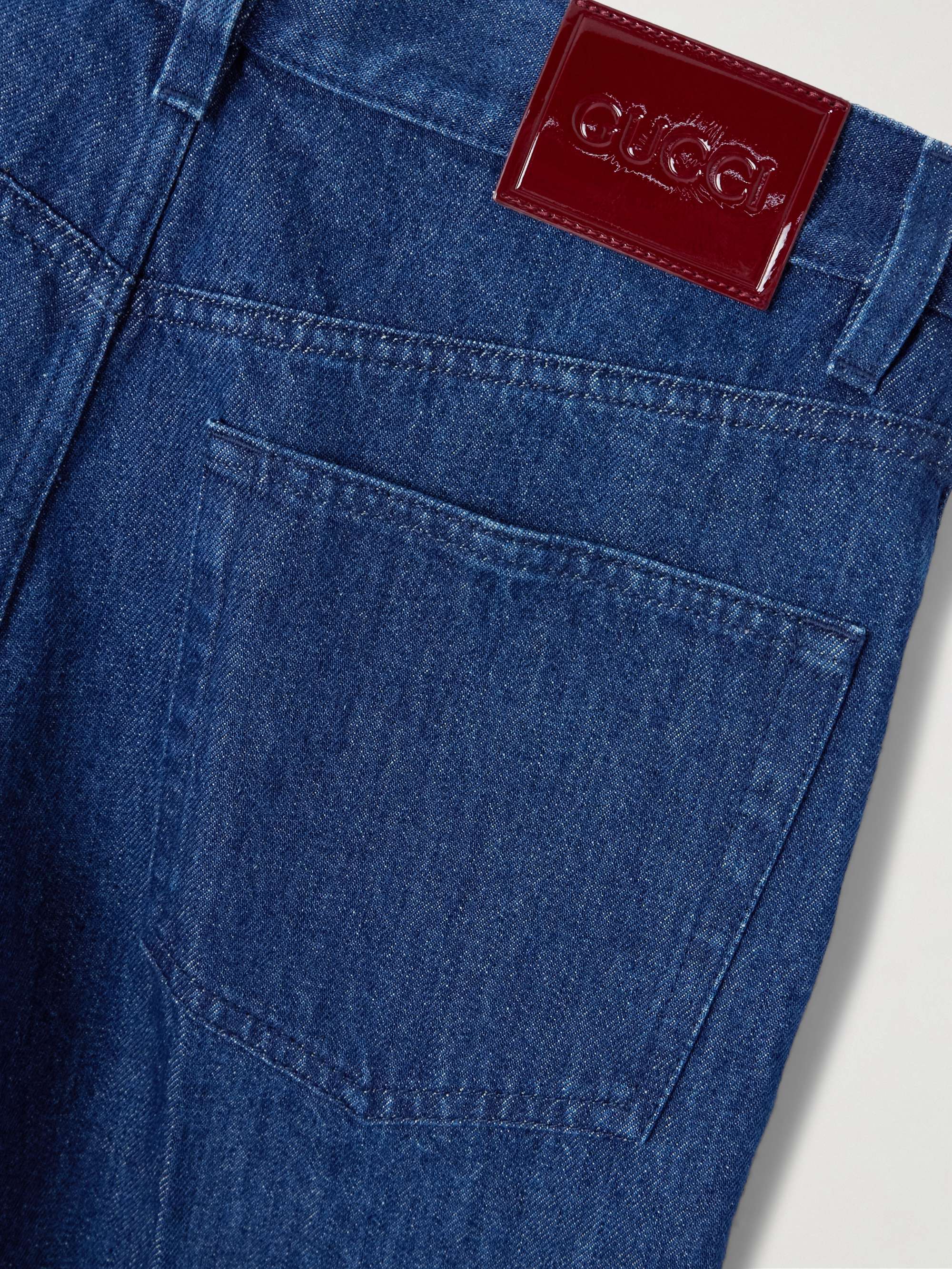 Cropped mid-rise straight-leg jeans view