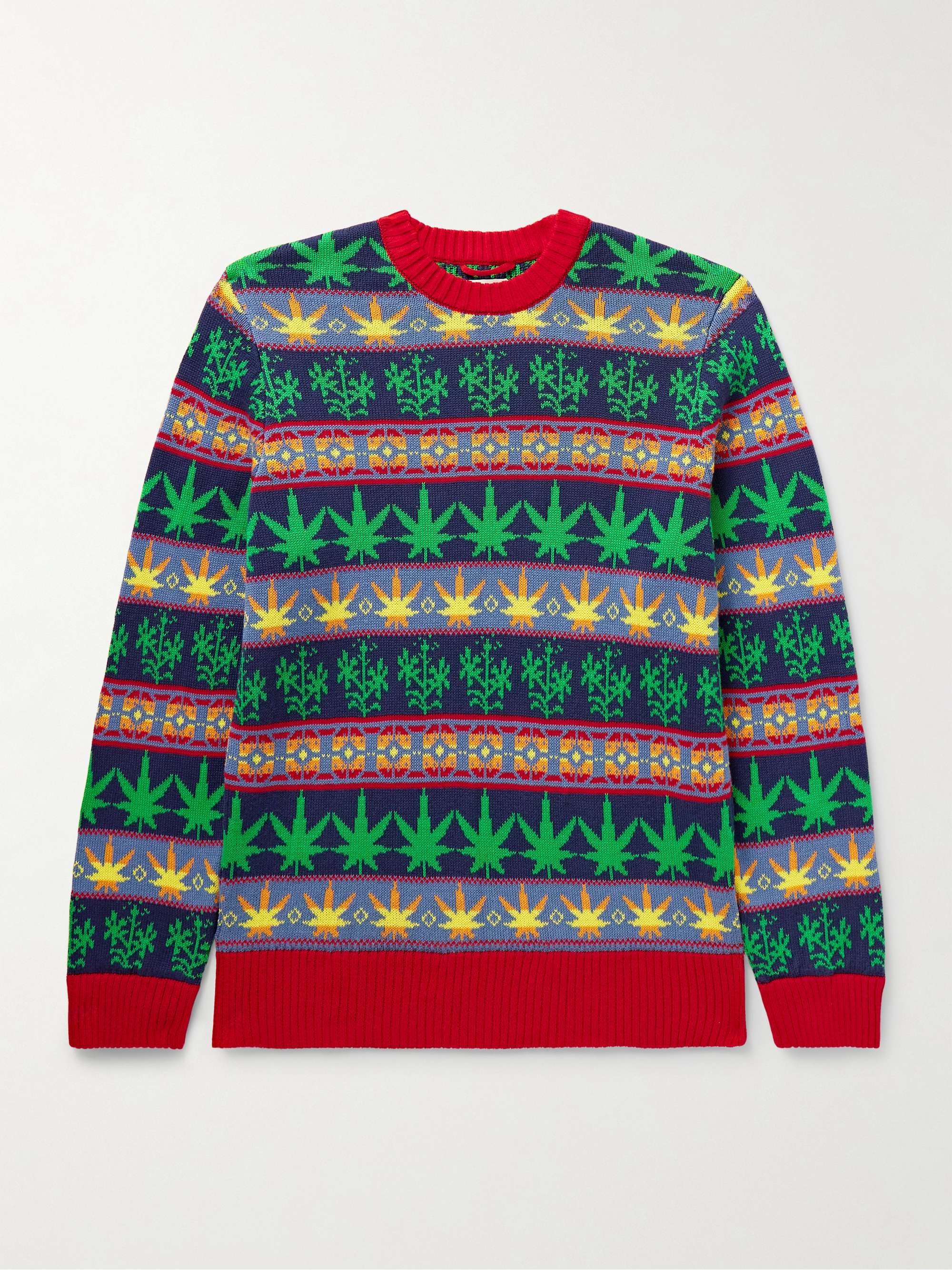 Marin Jacquard-Knit Cotton Sweater view