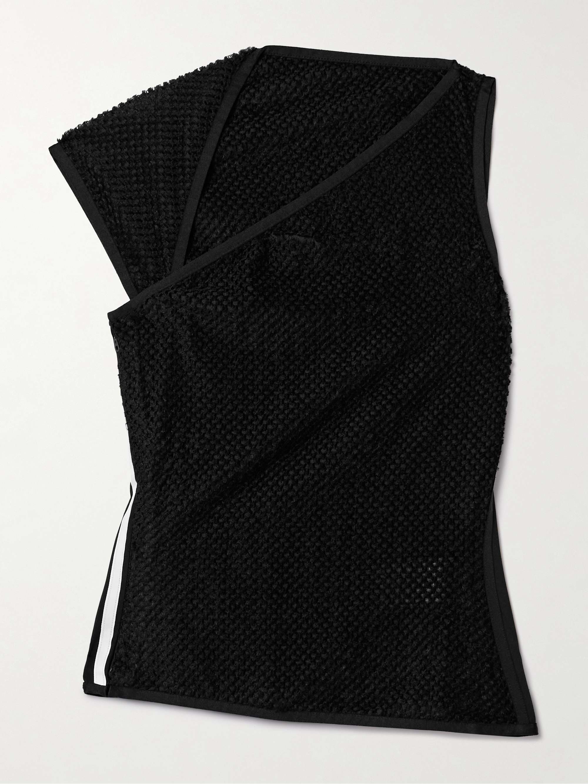 + Y-3 asymmetric striped stretch jersey-trimmed brushed recycled-mesh tank view
