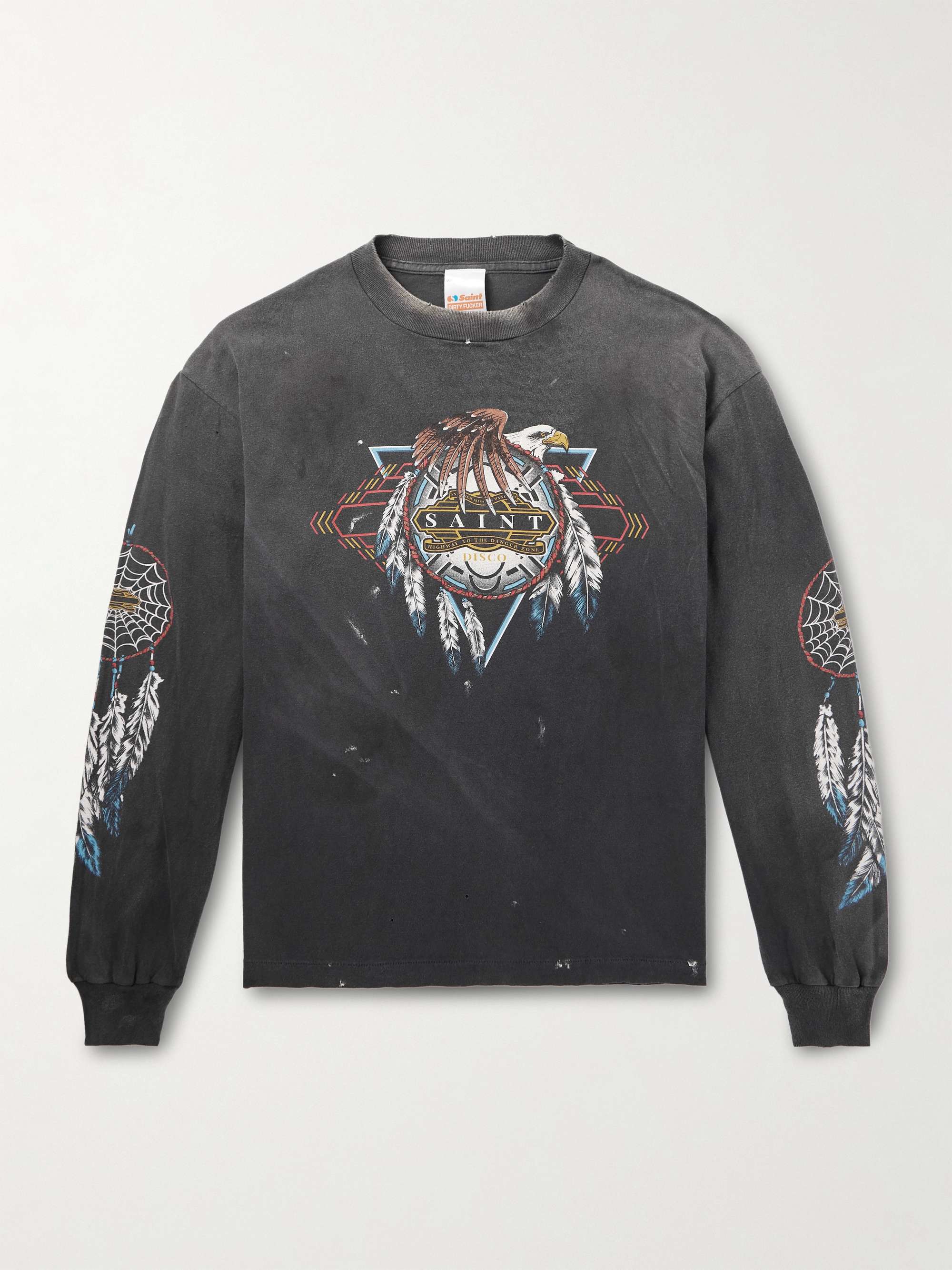 + TEFLON DISCO Distressed Printed Cotton-Jersey T-Shirt view