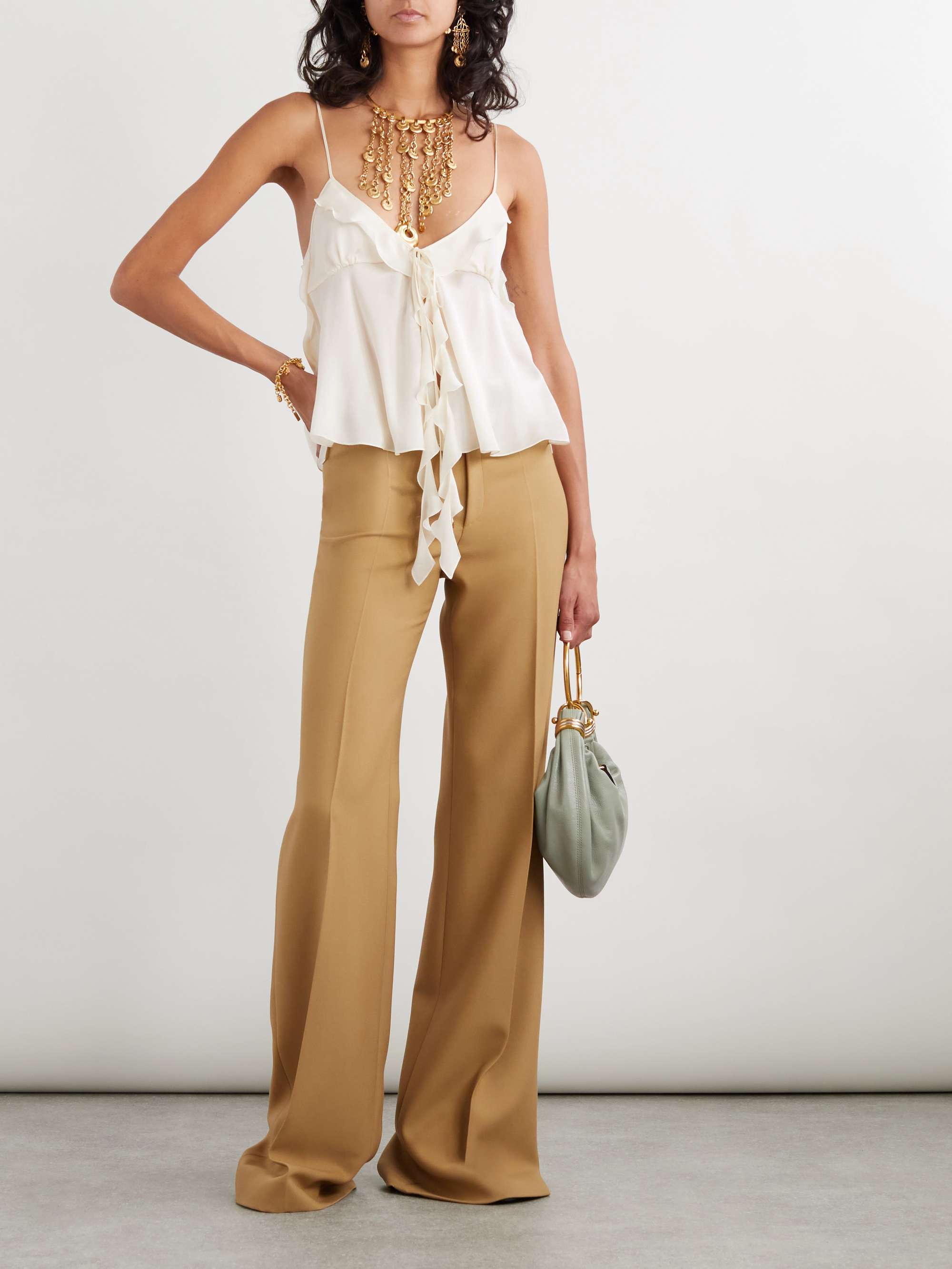 Wool straight-leg pants view