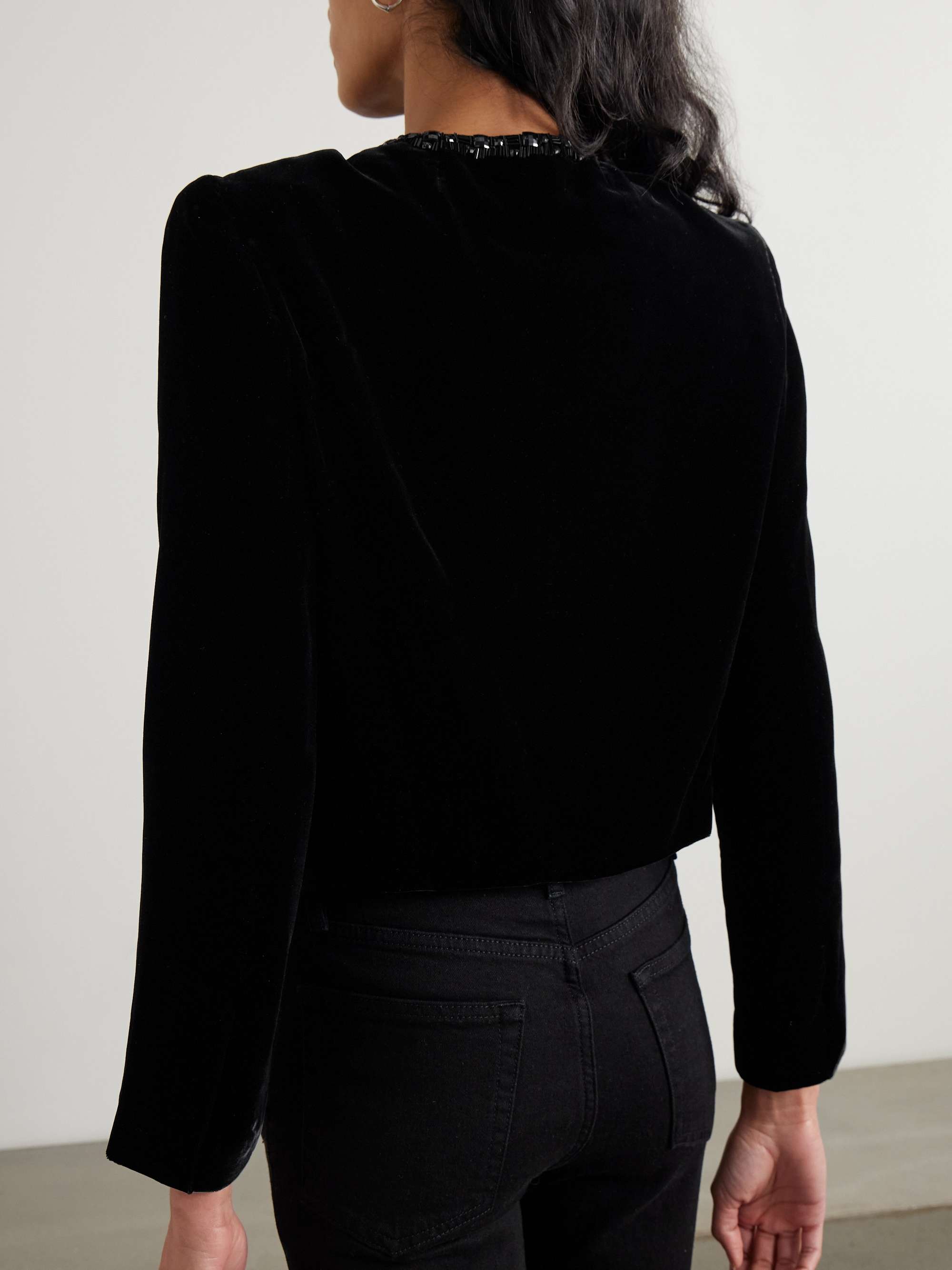 Embellished velvet jacket view