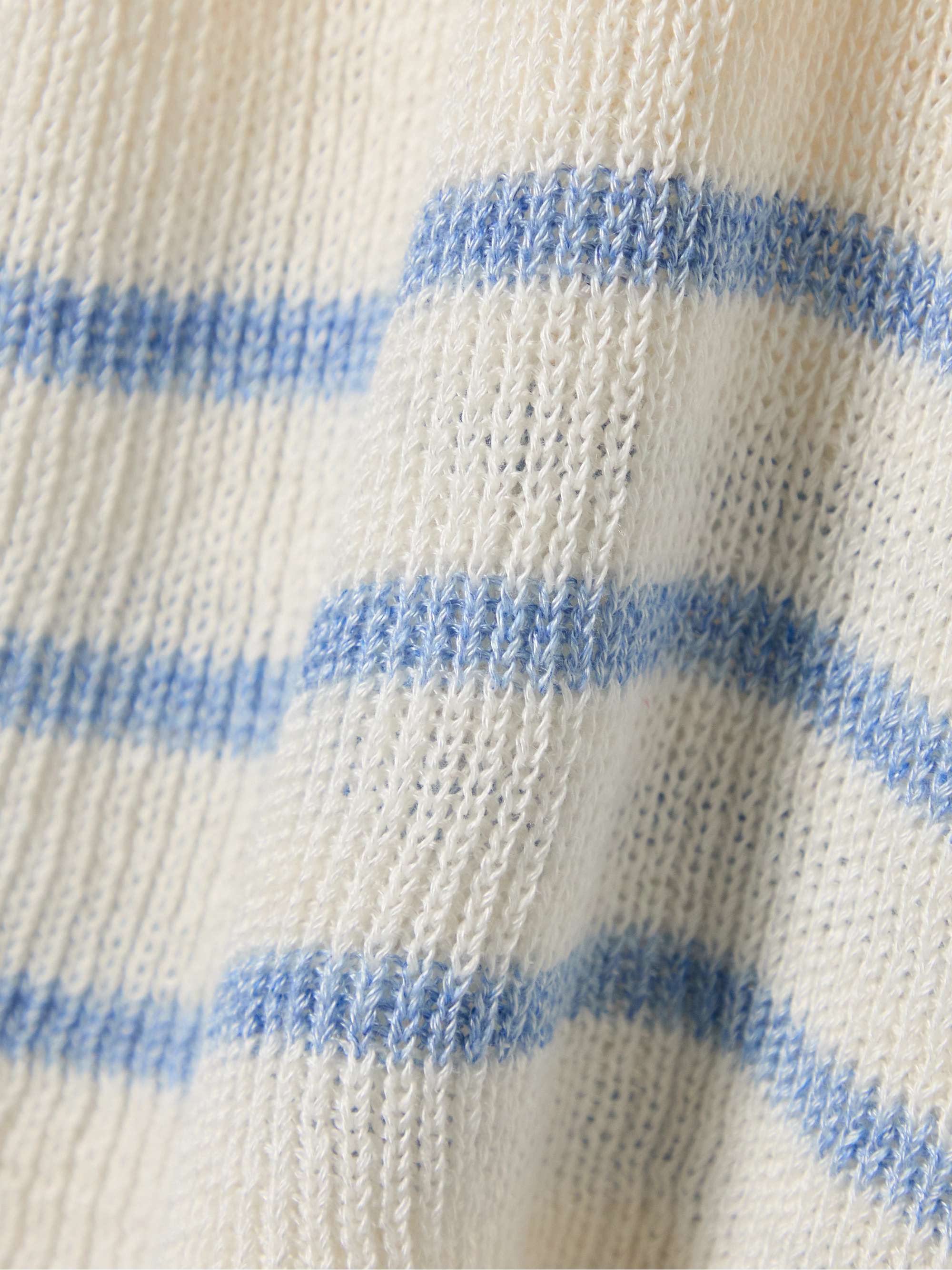 Quincy striped linen-blend polo shirt view