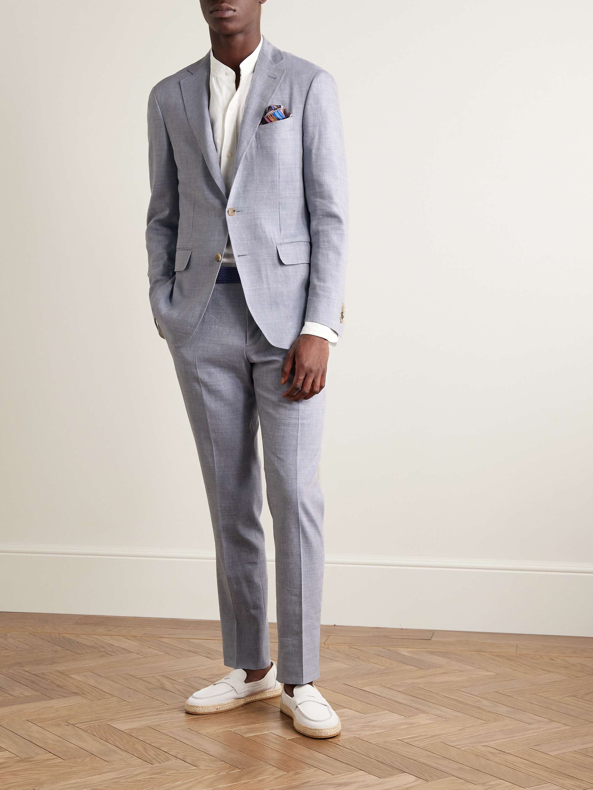 Kei Slim-Fit Linen and Wool-Blend Suit Trousers view