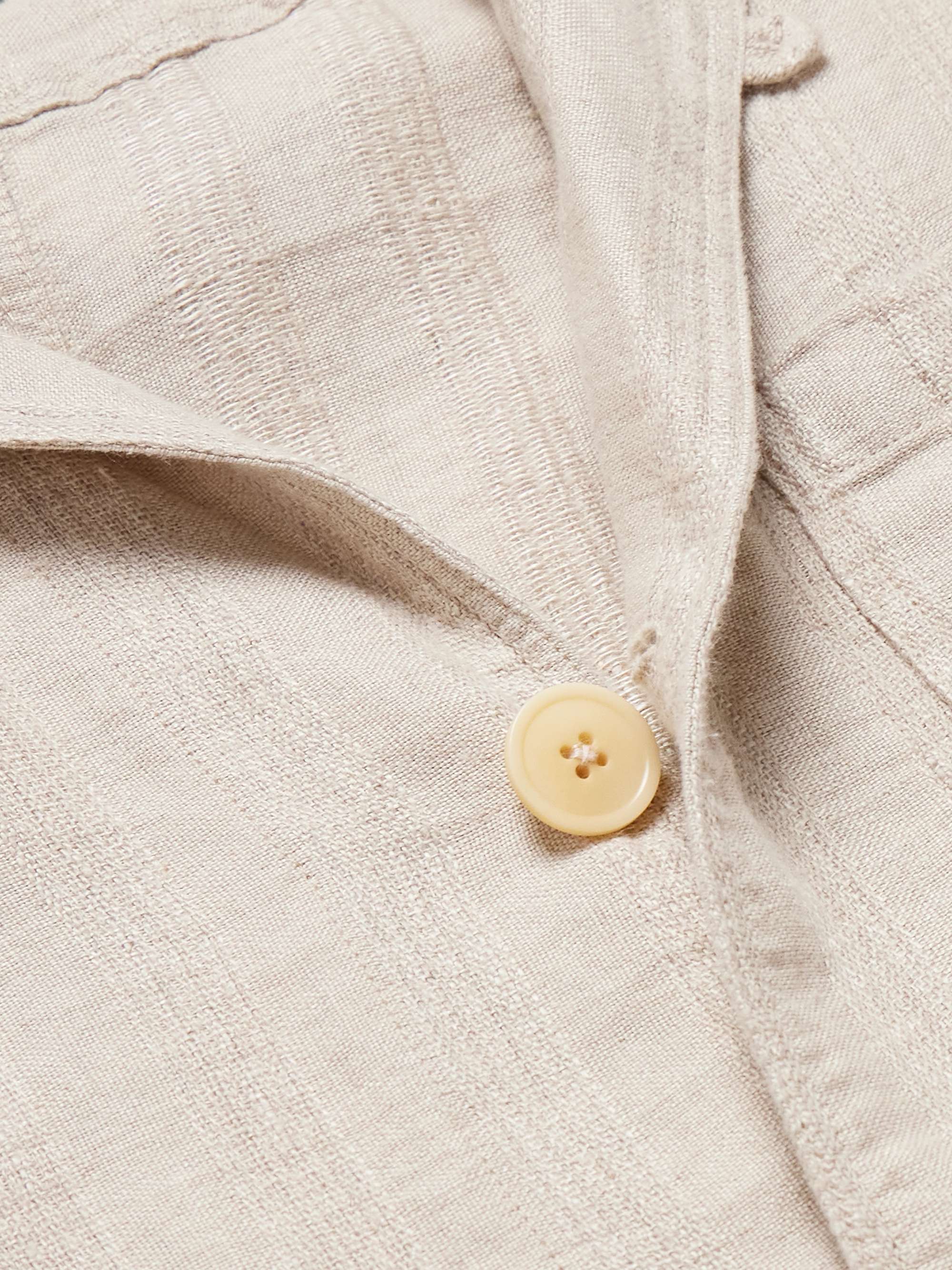 Bradwell Convertible-Collar Striped Linen Jacket view