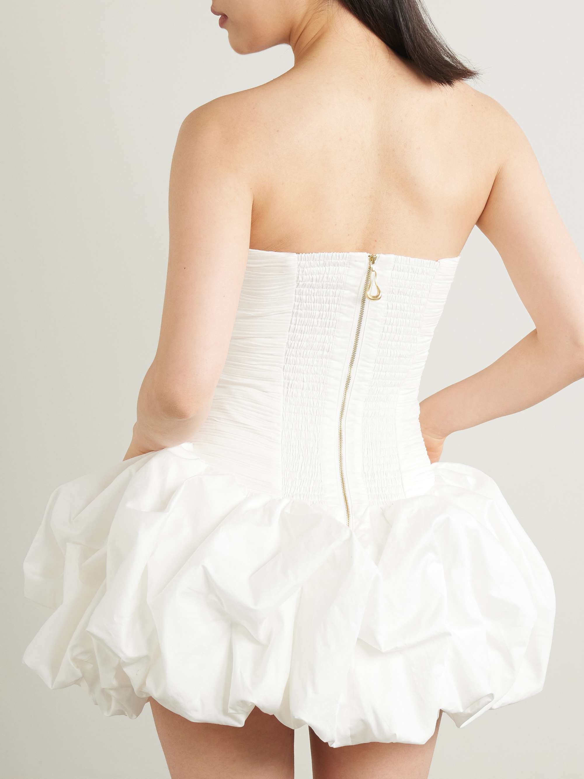 Violette strapless ruched cotton mini dress view