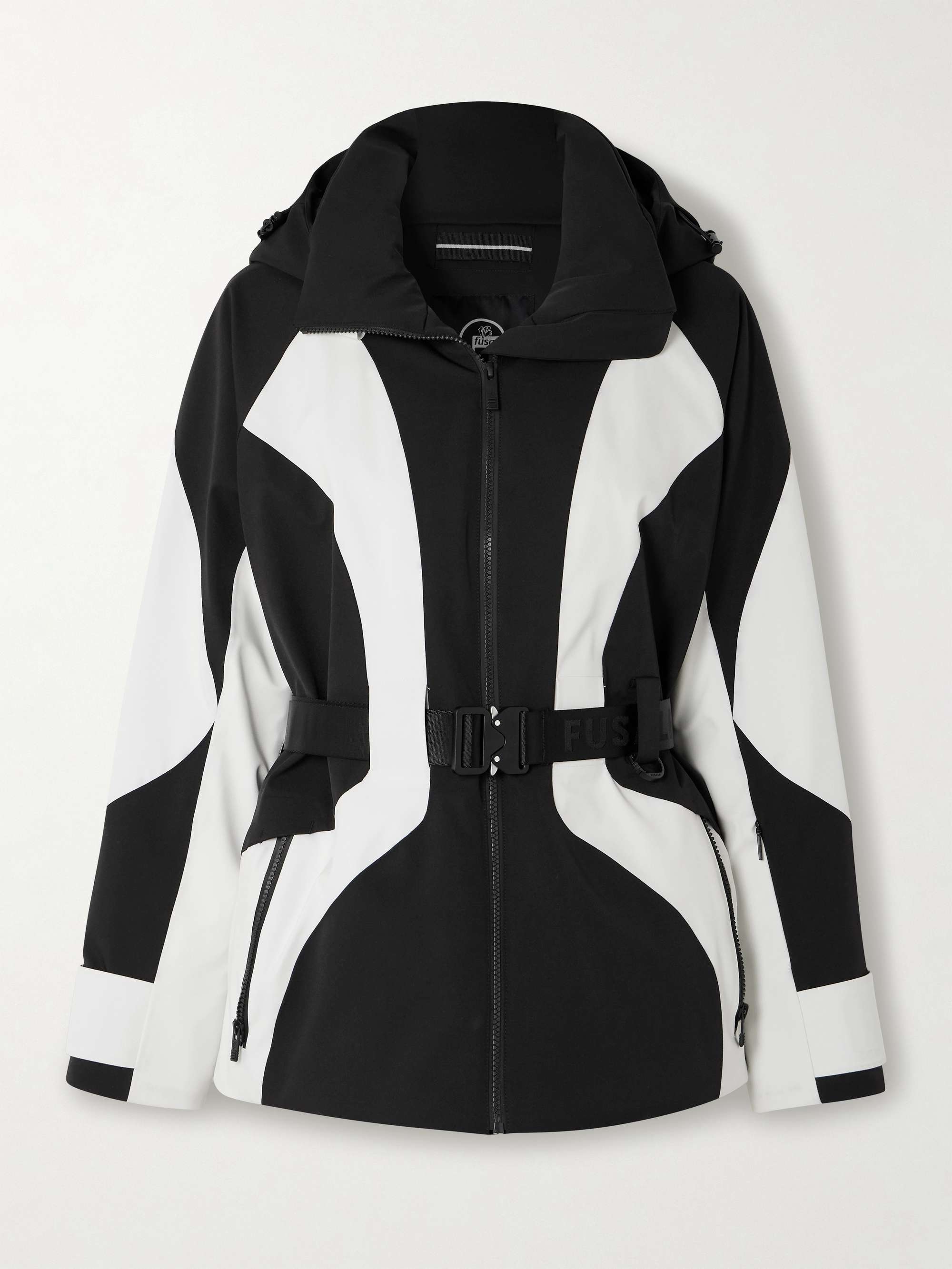 Lexa belted hooded two-tone ski jacket view