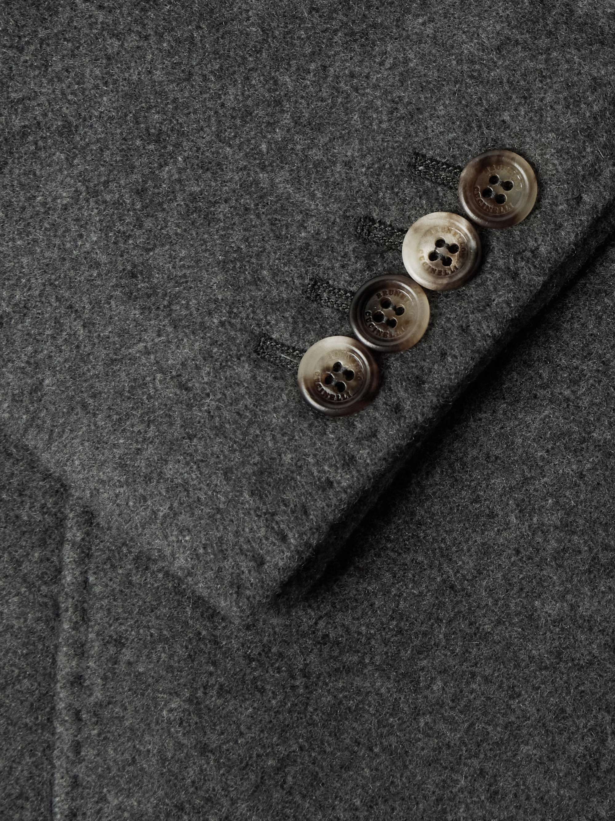 Unstructured Brushed-Cashmere Blazer view