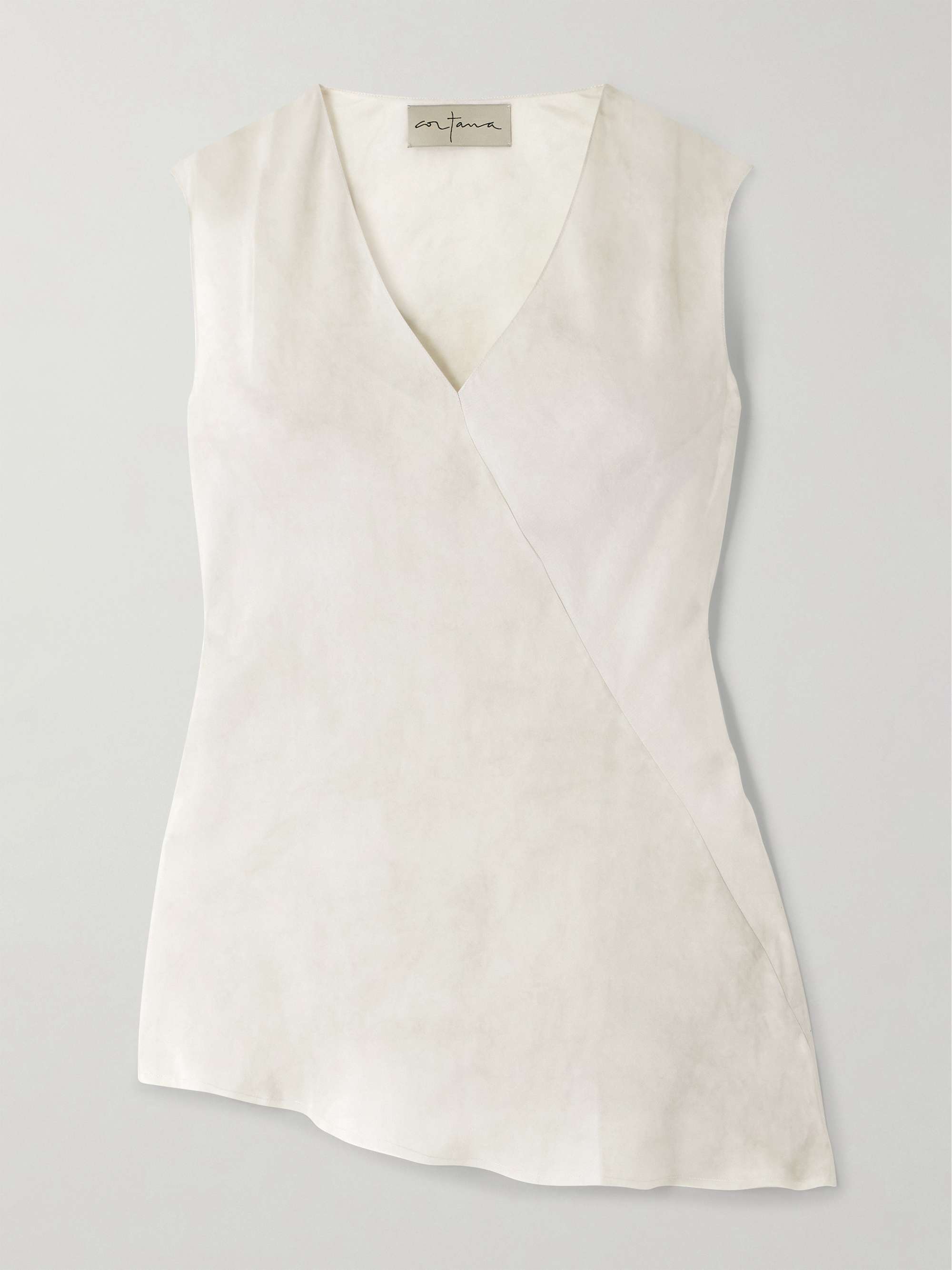 Dali asymmetric silk-voile top view