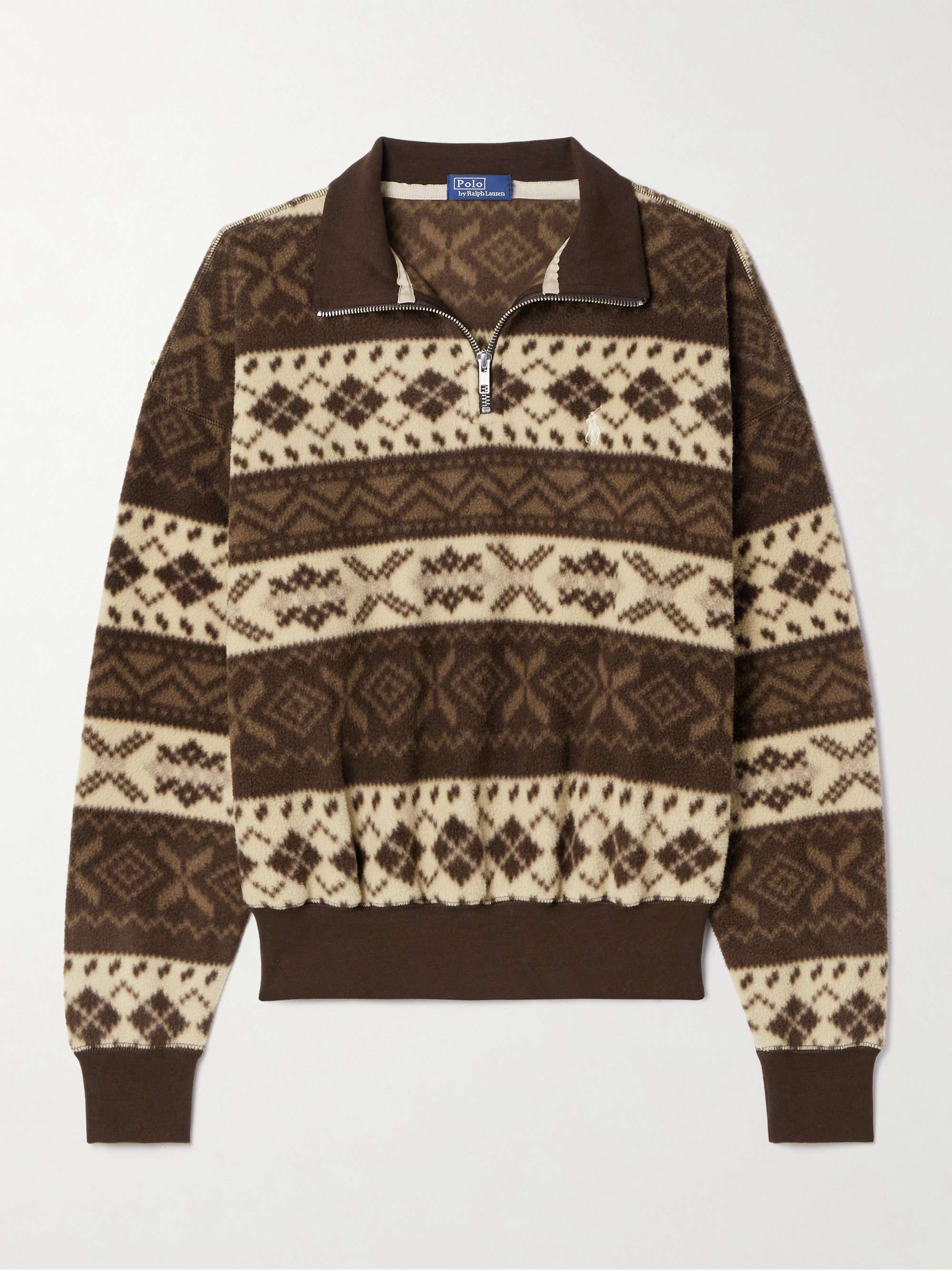 Fair Isle recycled-fleece sweatshirt view