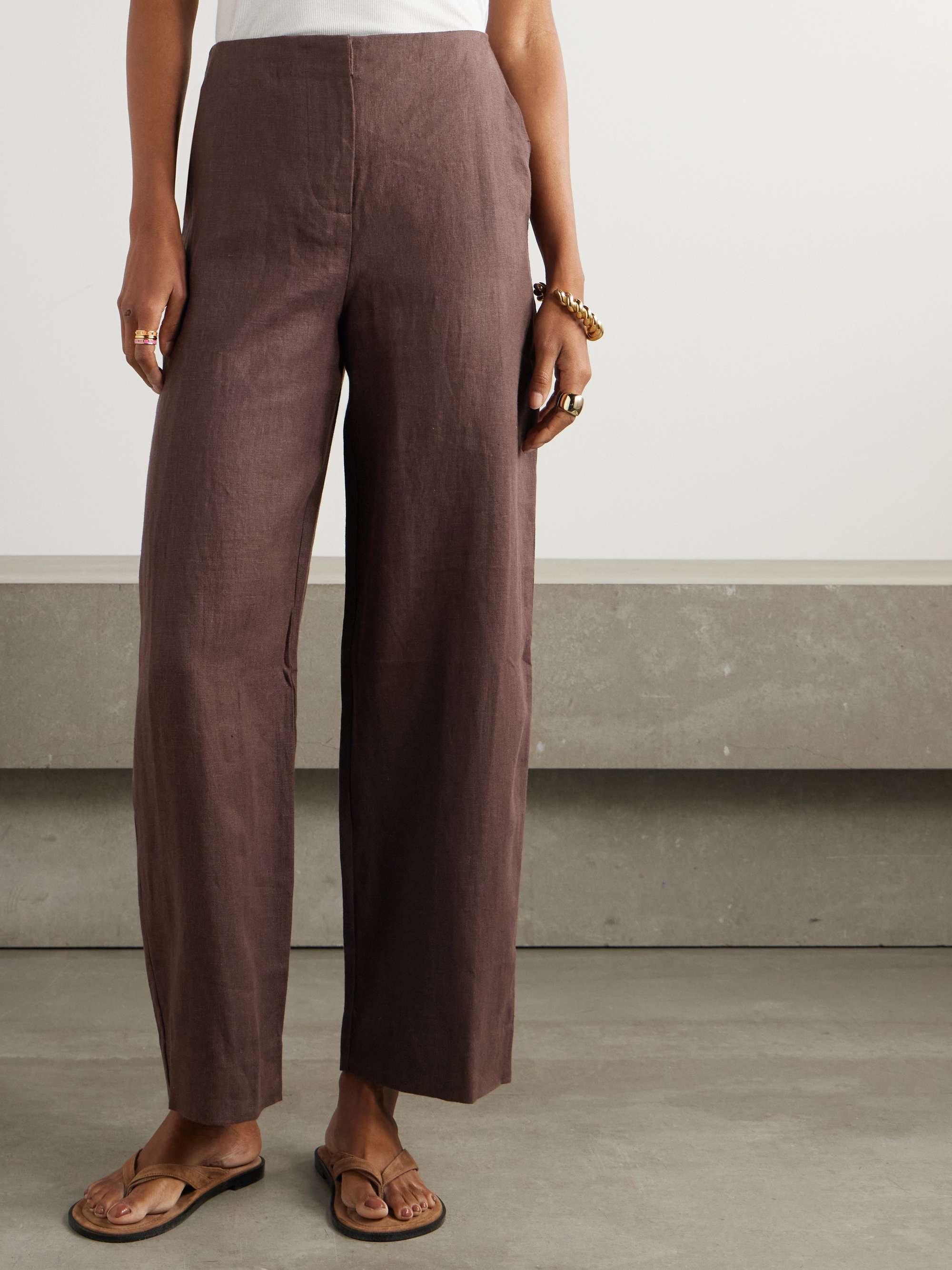 Maeve linen wide-leg pants view