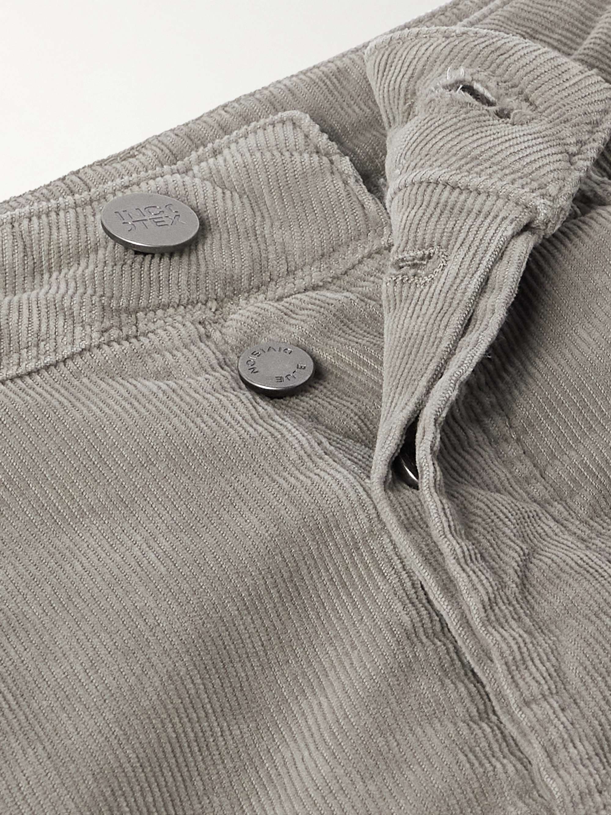 Blue Division Straight-Leg Logo-Appliquéd Cotton-Blend Corduroy Trousers view