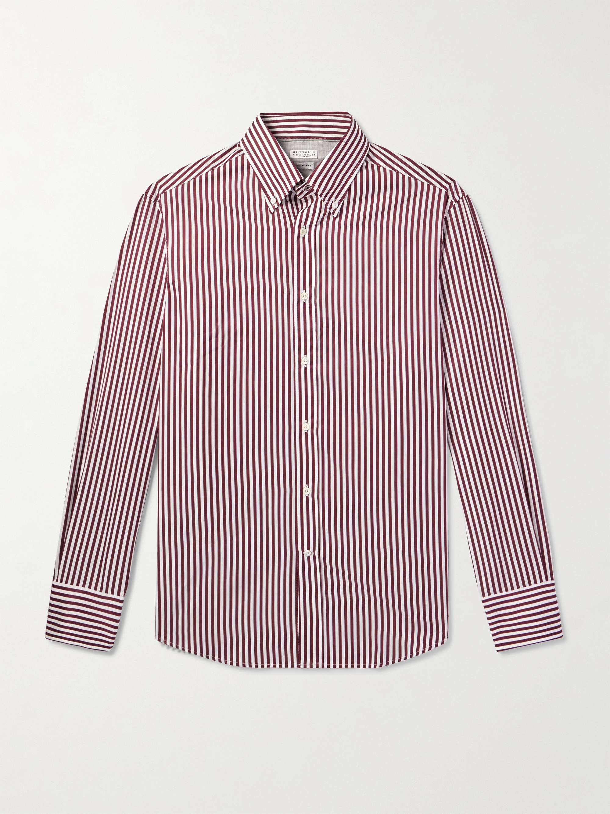 Button-Down Collar Striped Cotton-Poplin Shirt view