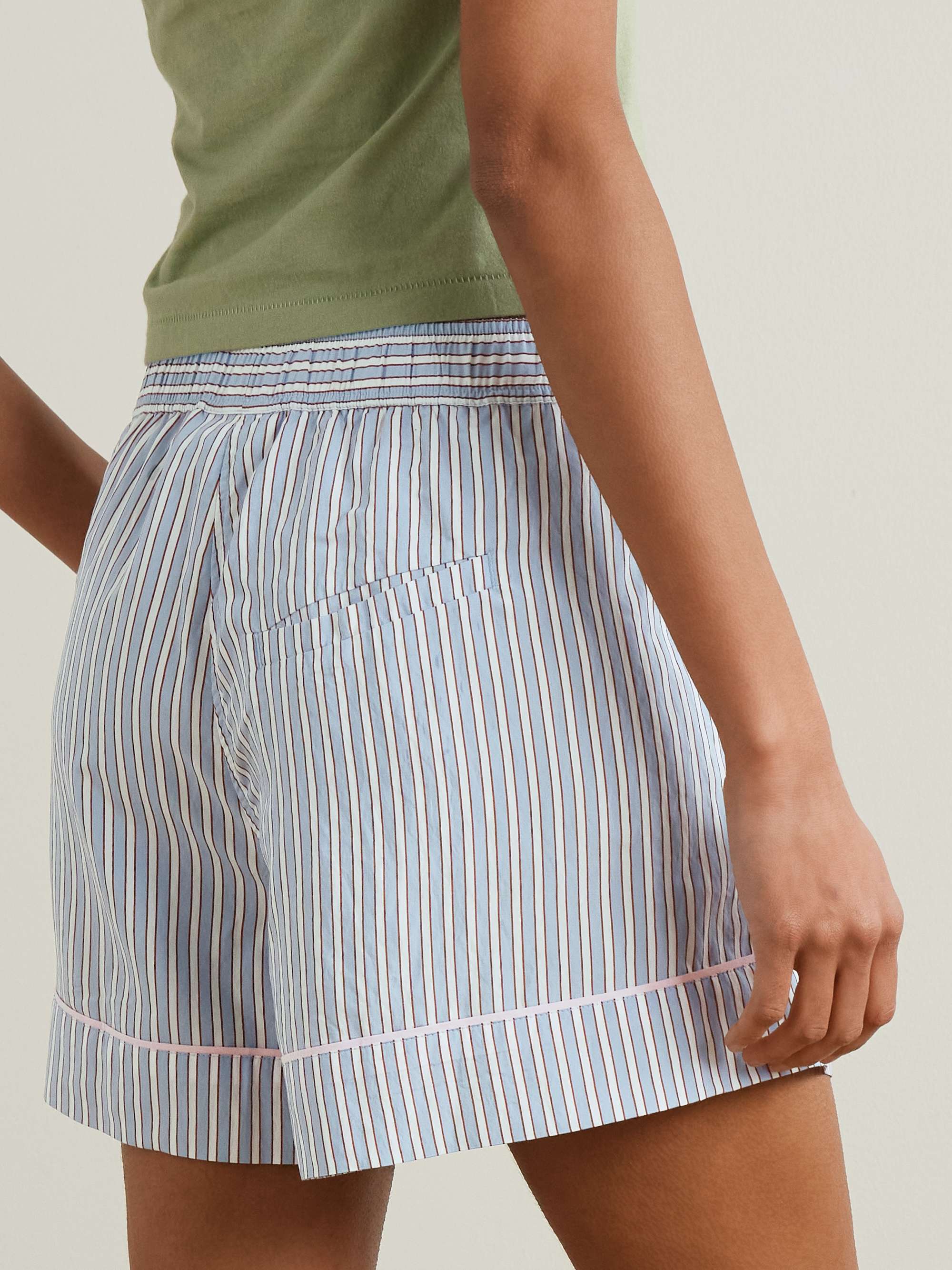 Crystal-embellished striped poplin shorts view