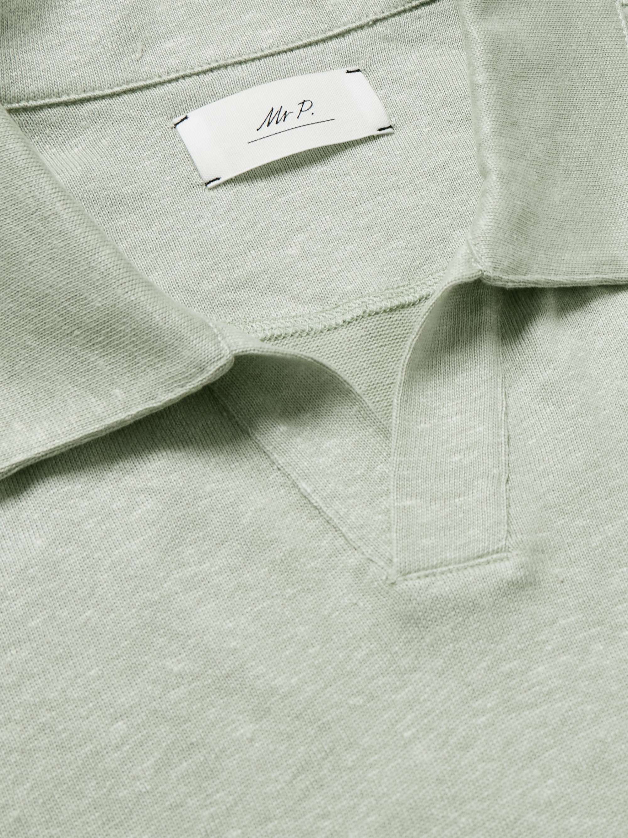Linen and Organic Cotton-Blend Polo Shirt view