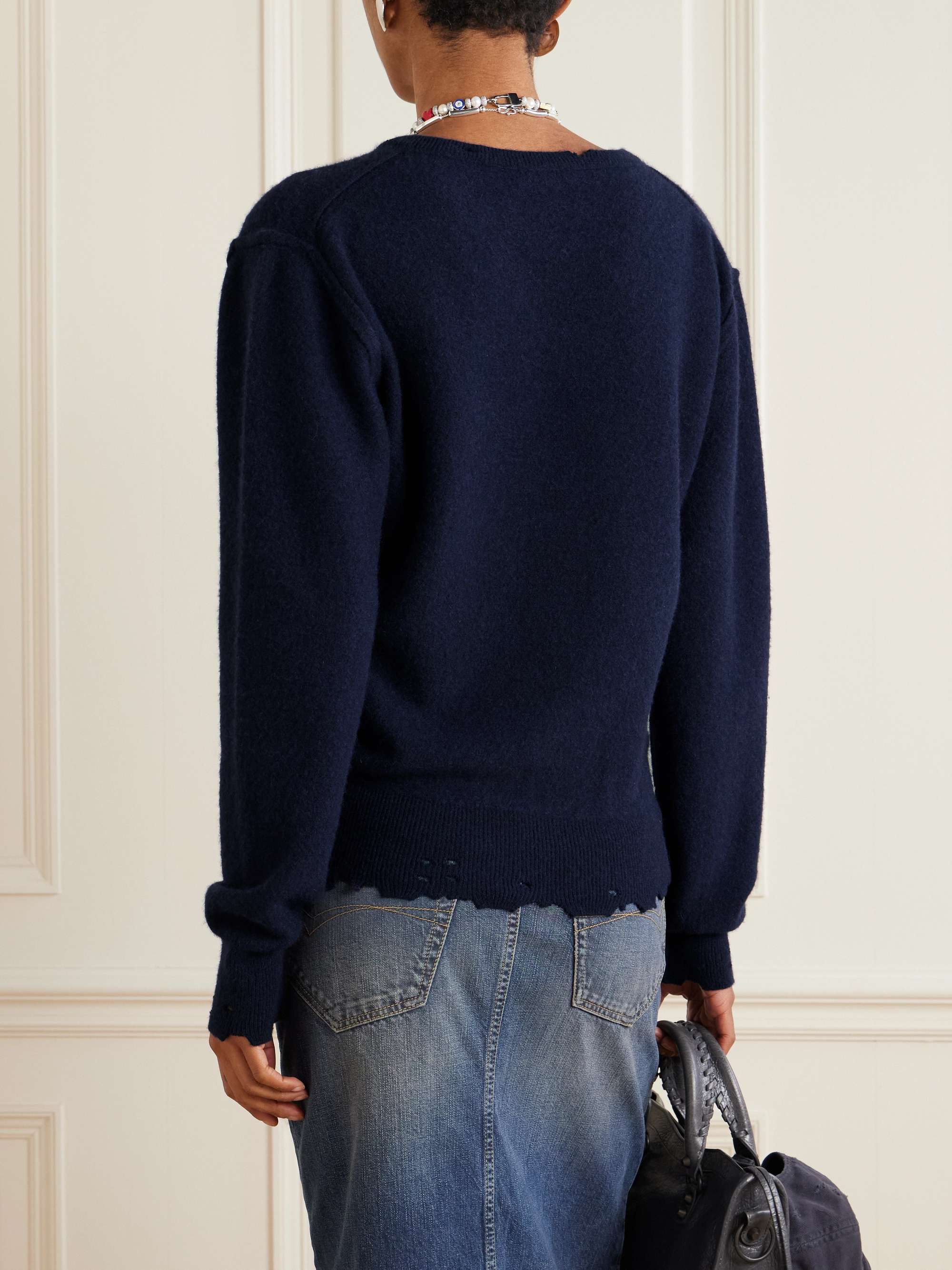 Embroidered cashmere and wool-blend sweater view