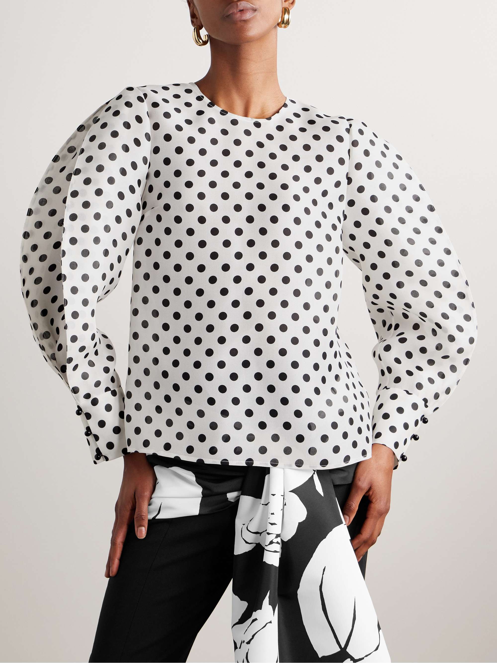 Polka-dot silk-gazar blouse view