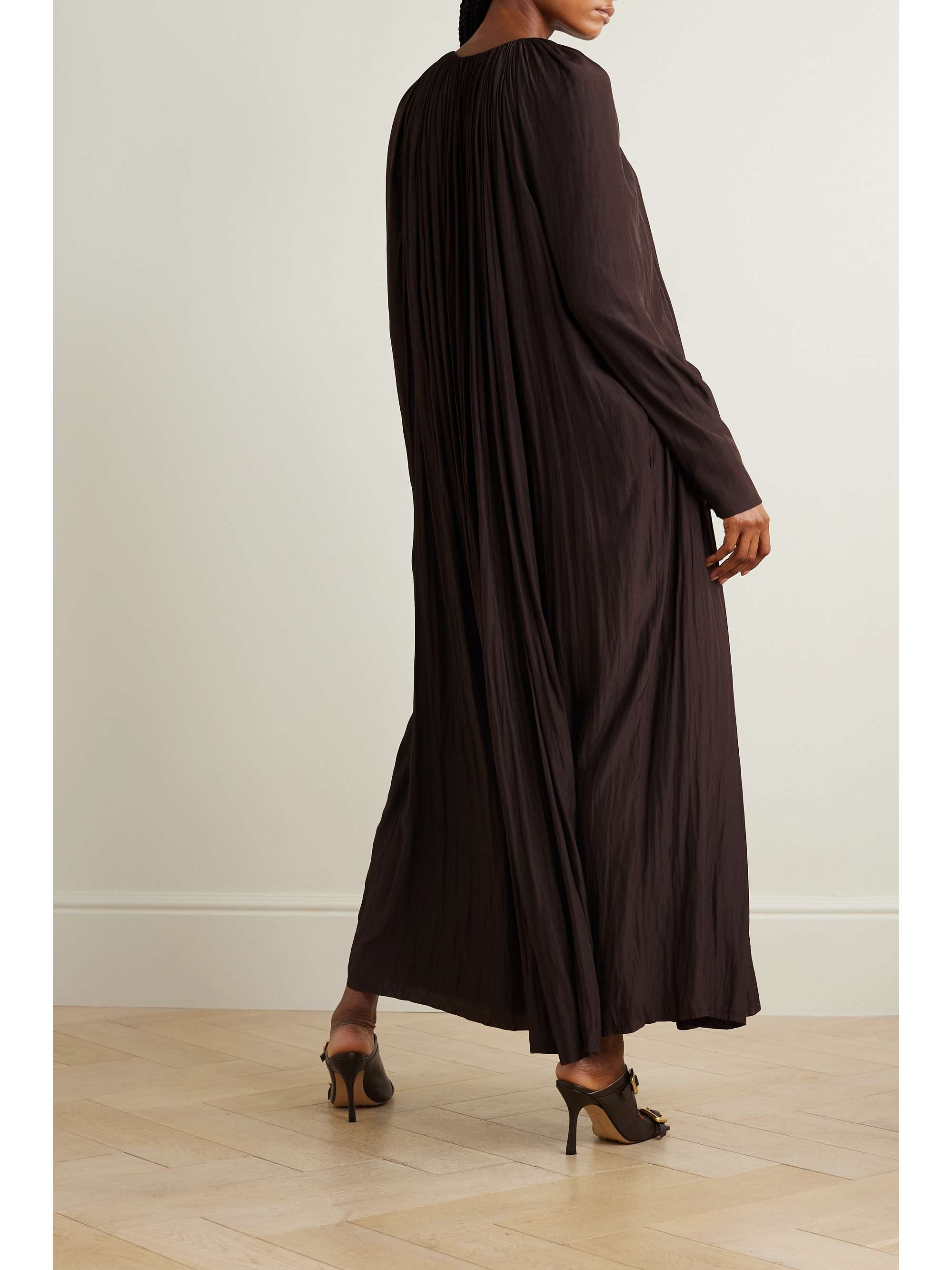 Gathered charmeuse maxi dress view