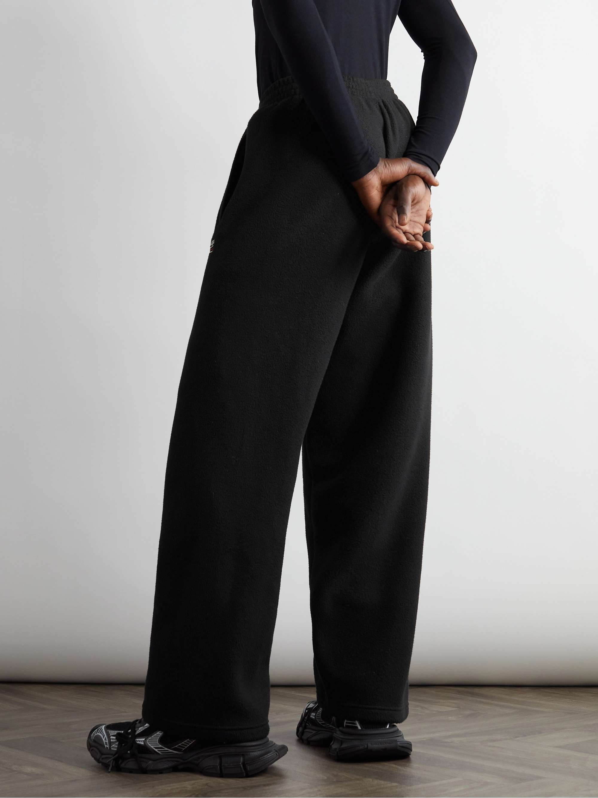 Straight-Leg Logo-Embroidered Cotton-Jersey Sweatpants view
