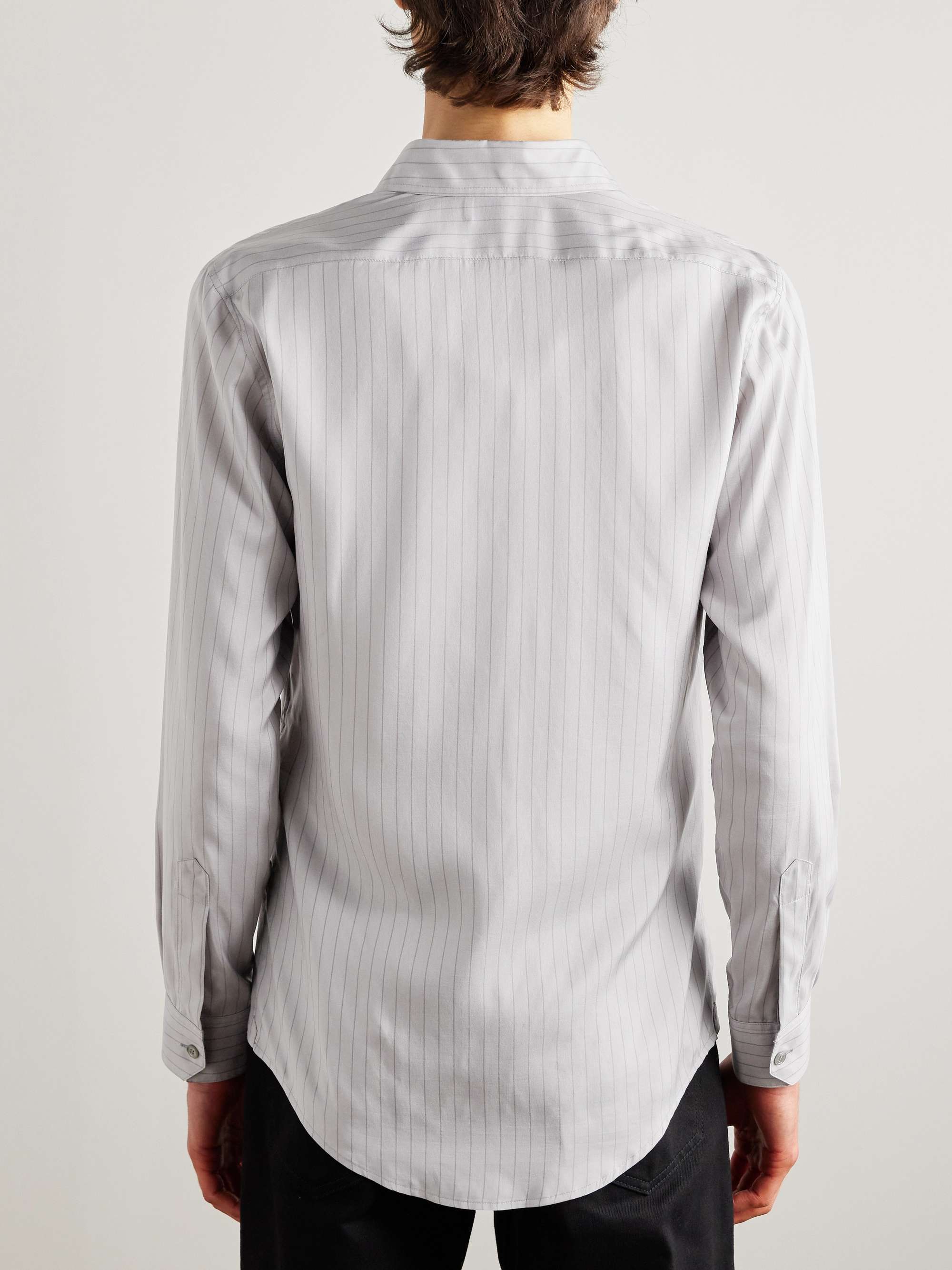 Slim-Fit Striped Silk Shirt view