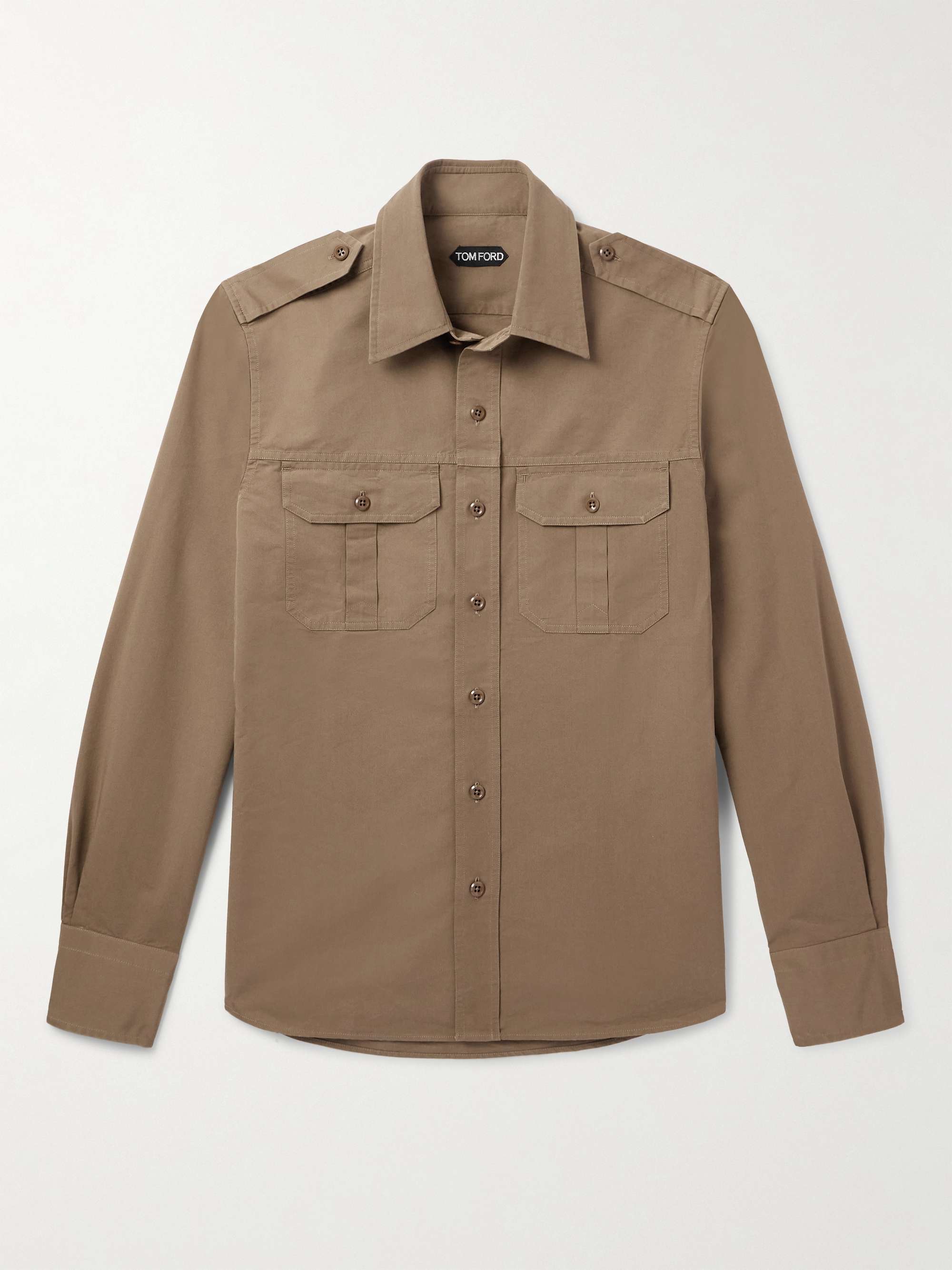 Cotton and Silk-Blend Poplin Shirt view