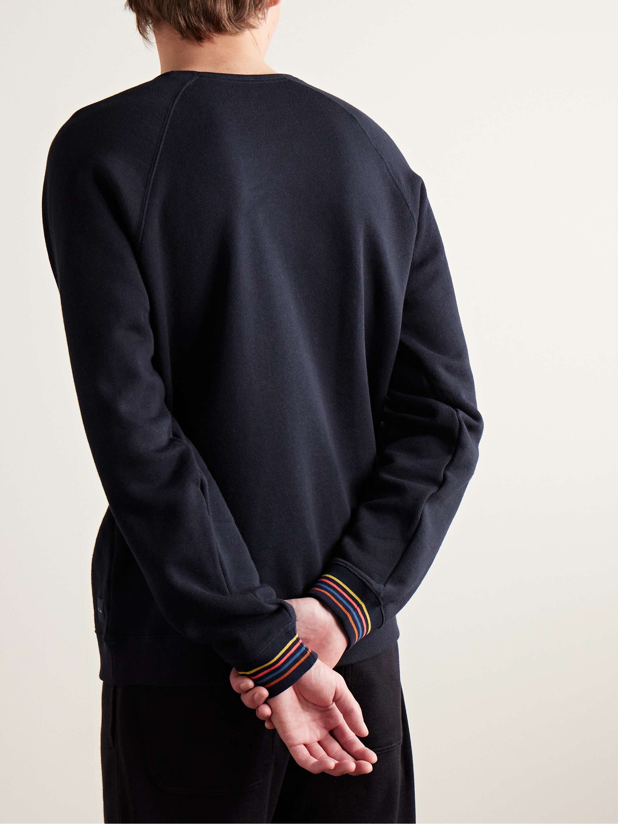 Striped Appliquéd Cotton-Jersey Sweatshirt view